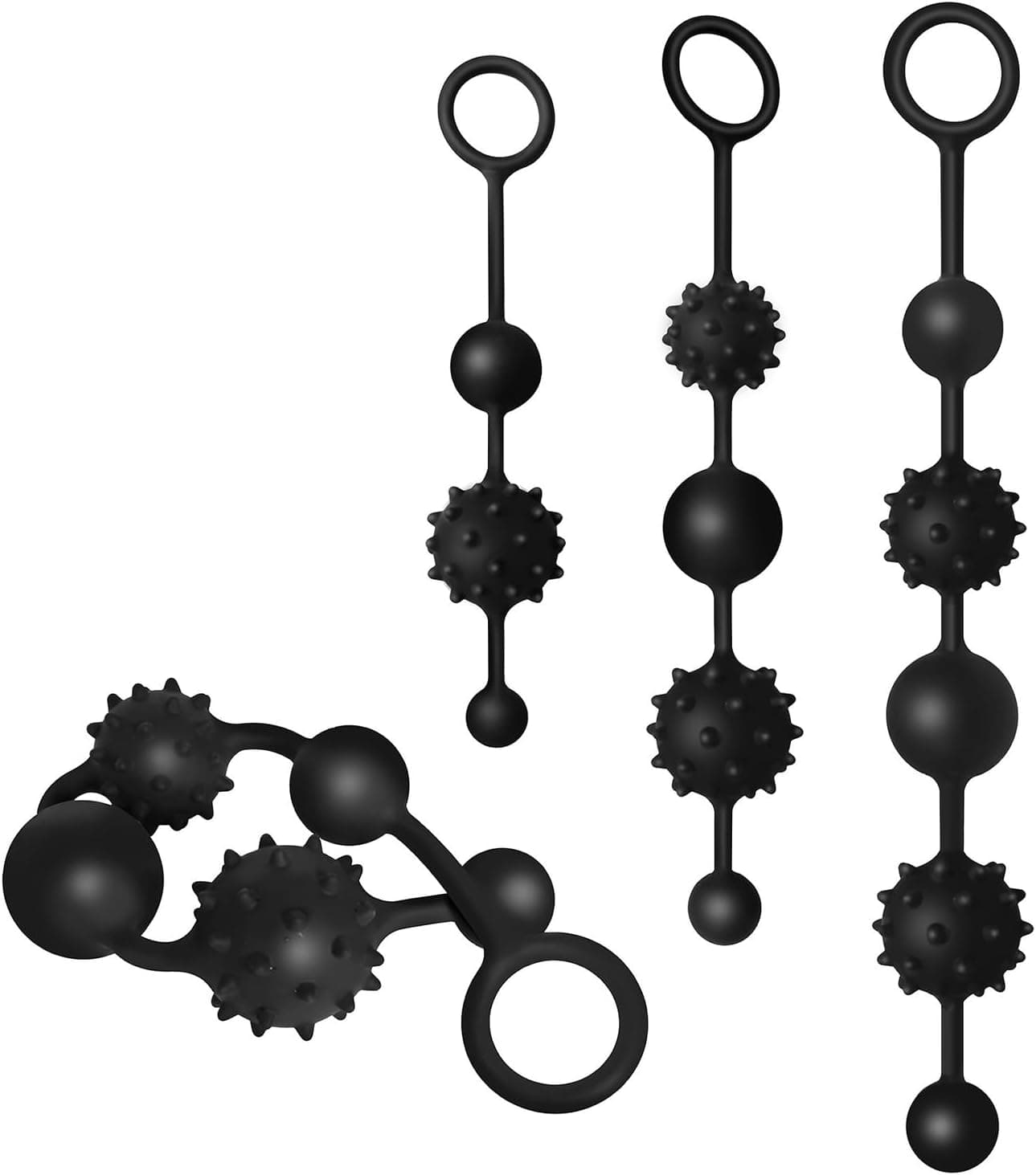 Extra Lang Silikon Analplug Analkette Anal Beads Analperlen mit Kugeln und Ziehring Analkugeln Anal Butt Plug Prostata Massager G-Punkt Stimulator SM Sex Spielzeug für Frauen Männer(4 Kugel)
