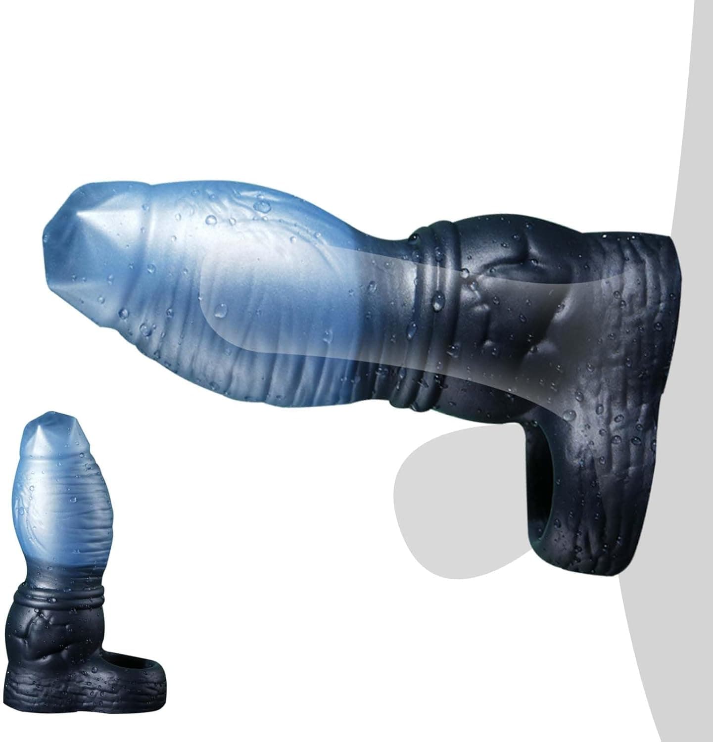 Penis Sleeve Tierdesign Mit Knoten Und Hodenring Aus Flüssigsilikon, Penishülle Zur Penisverlängerung Penisvergrößerung Cocksleeves Penismanschetten Sextoy Für Männer（L）