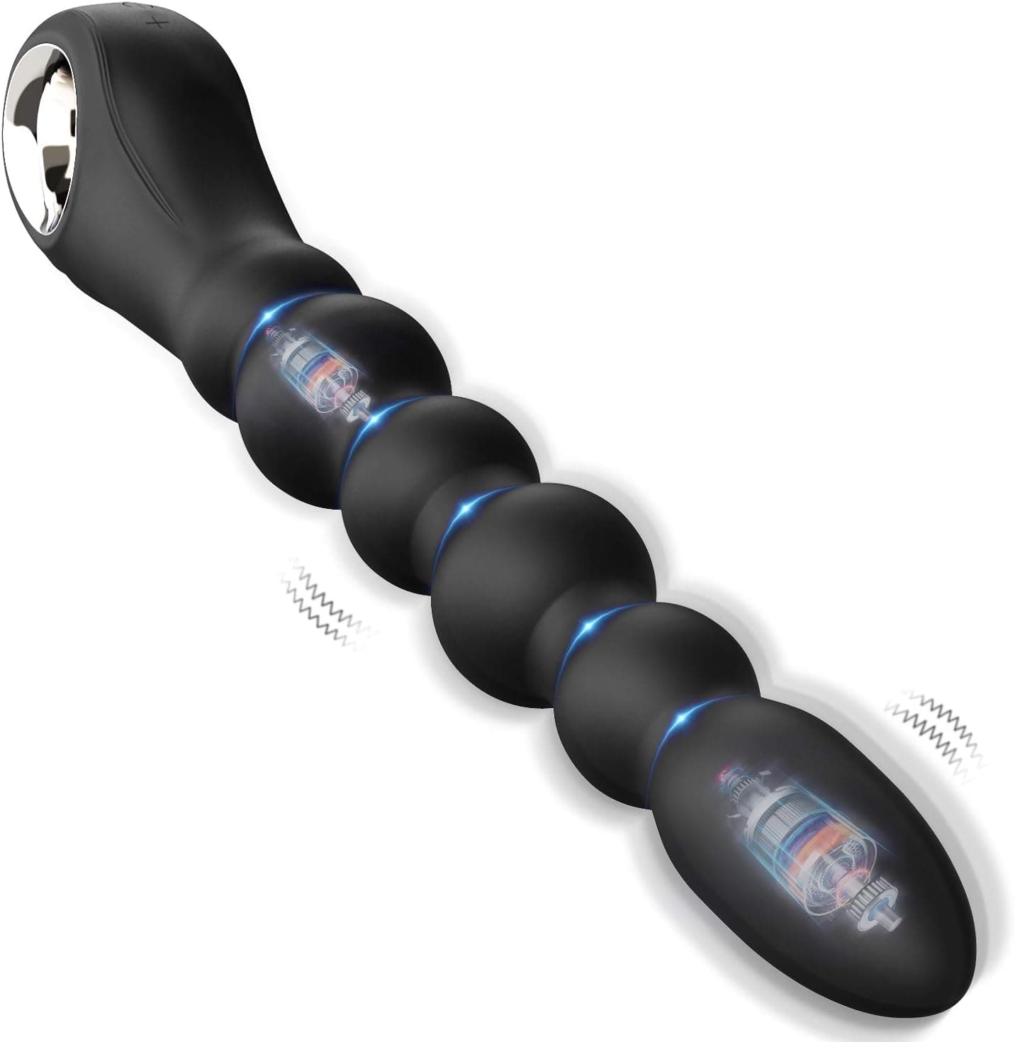 Deluxe Analkugeln Anal Dildo Vibratoren Analplug mit Ziehen Ring Griff Buttplug Prostata Stimulator mit 2 Super Motor und 3 * 9 Vibrationsmodus, Sexspielzeug Für Paare Männer Frauen