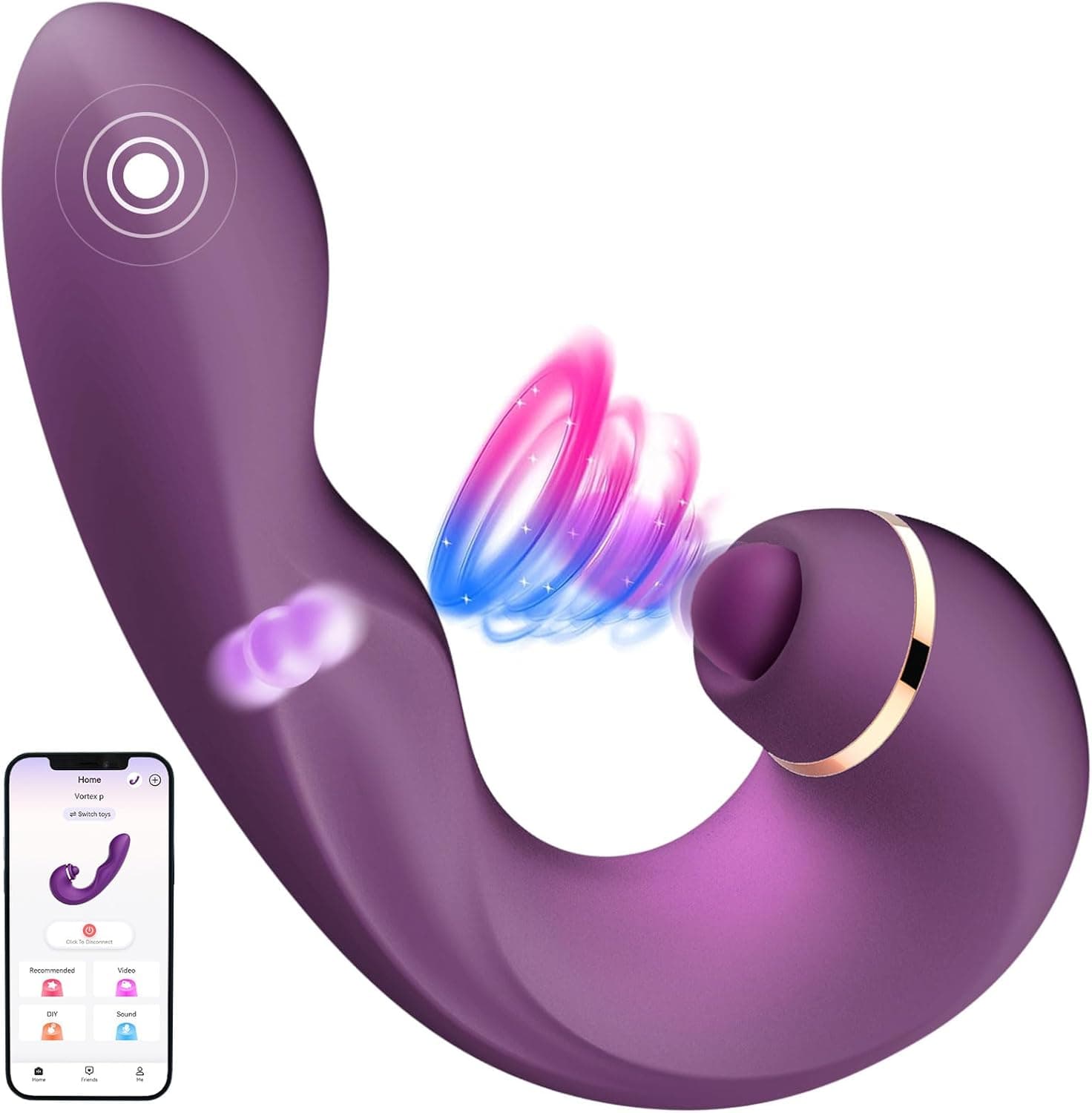 Vibrator für Klitoris und G-punkt - Vibration für Frauen Flattern &amp; Pulsieren Stimulator Sex Spielzeug für die Frau, 3IN1 Silikon Erotik Butterfly Dildo Vibratorensets für Frauen Paare 5x5x10 modi,APP