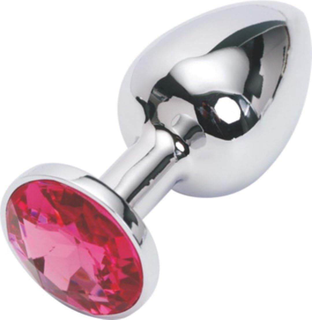 30mm Analplug Edelstahl Analplug Anal Plug Buttplug extra schwer 140g mit Kristall rot