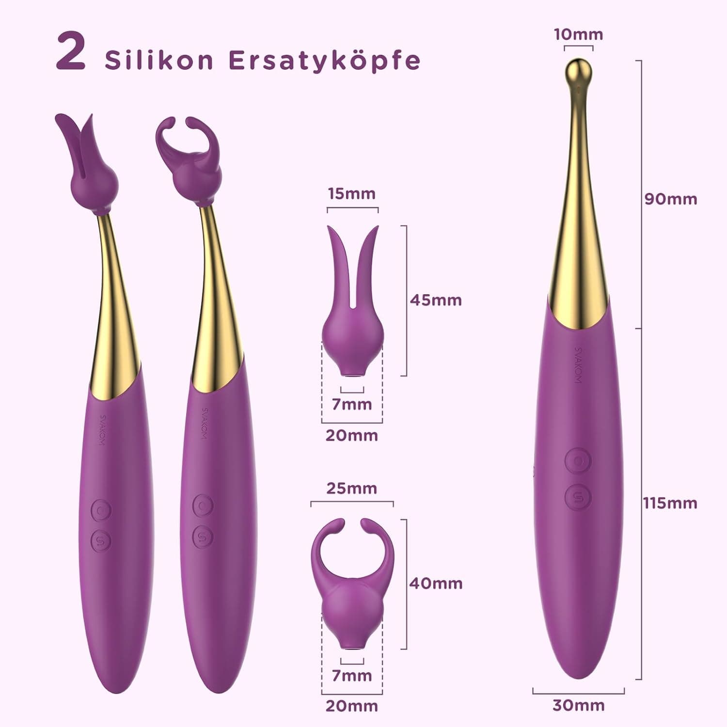 SVAKOM 2 in 1 Vibratorensets für Frauen, Sex Spielzeug für die Frau Paare Vibrator, Sexspielzeug für G-punkt Klitoris Anal Nipple, Hochfrequenz Dildo 25 Vibration für Frauen Sex Spielzeug mit 2 Köpfe