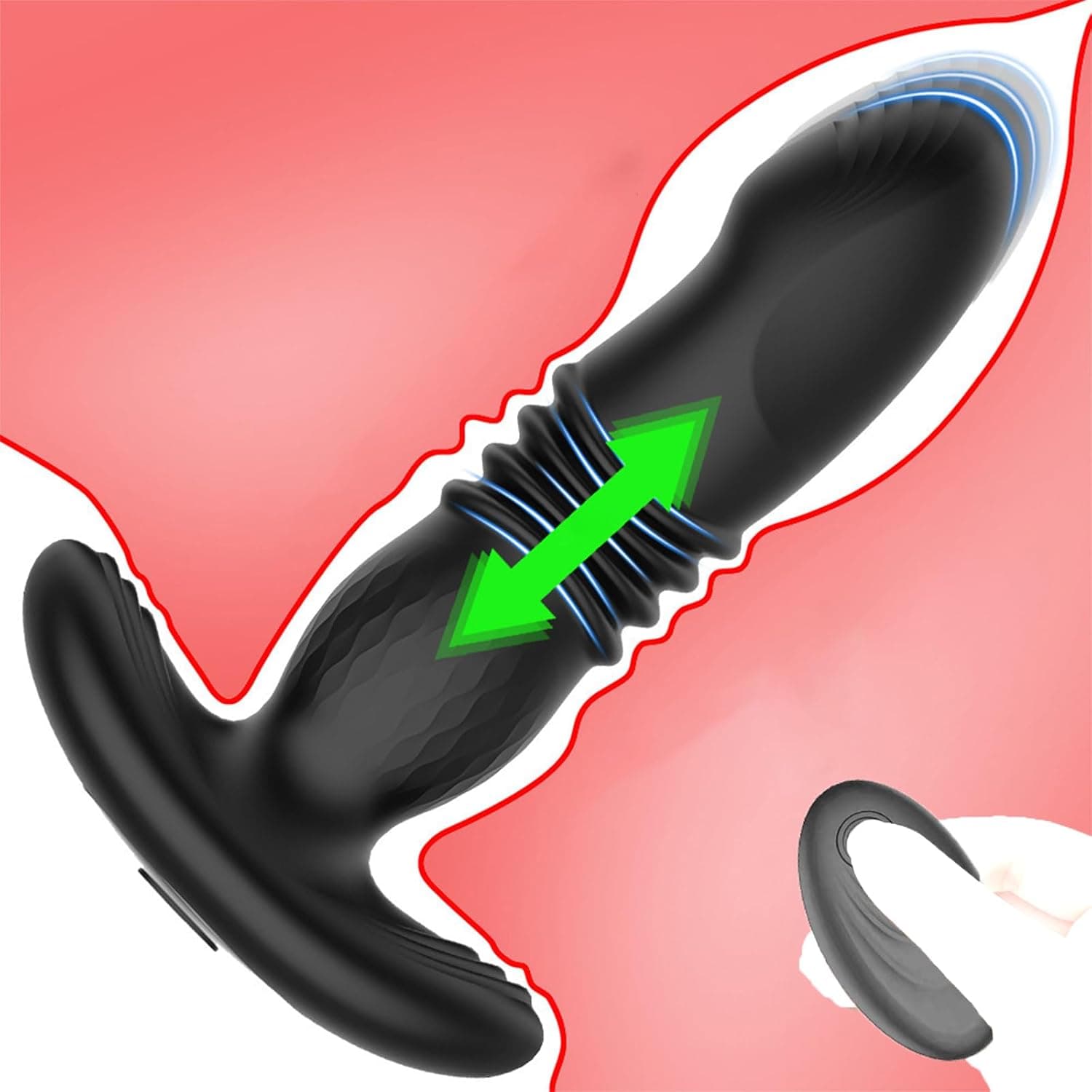 Jinqian Anal Plug Vibrator Sex Spielzeug für die Männer Frauen Paare,Analplug Analvibrator mit Stoßfunktion Prostata Stimulation Männer mit 10 Vibrationsmodi 3 Schubmodi Butt Plug Anal Dildo SEX TOYS