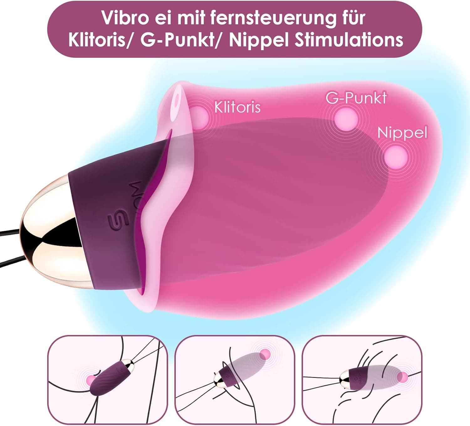 Deluxe Vibrator Vibro Ei mit Fernsteuerung, Vibratorensets Vibration für Frauen Klitoris G-Punkt, Analvibrator Dildo Sex Toys mit 26 Modi, SVAKOM Sex Spielzeug für die Frau Paare, Erotik Sexspielzeug