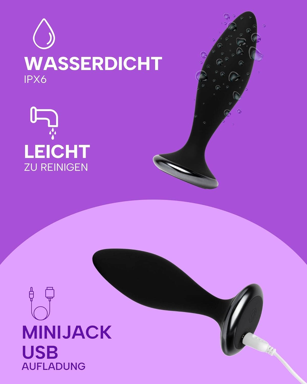 MySecretCase Analplug# Für Männer und Frauen Vibrator mit Fernbedienung Buttplug für Männer 10 Vibrationsmodi Anal Vibrator Analplug USB Wiederaufladbar Analdehner Plug Für Frauen Sex Sexspielzeug