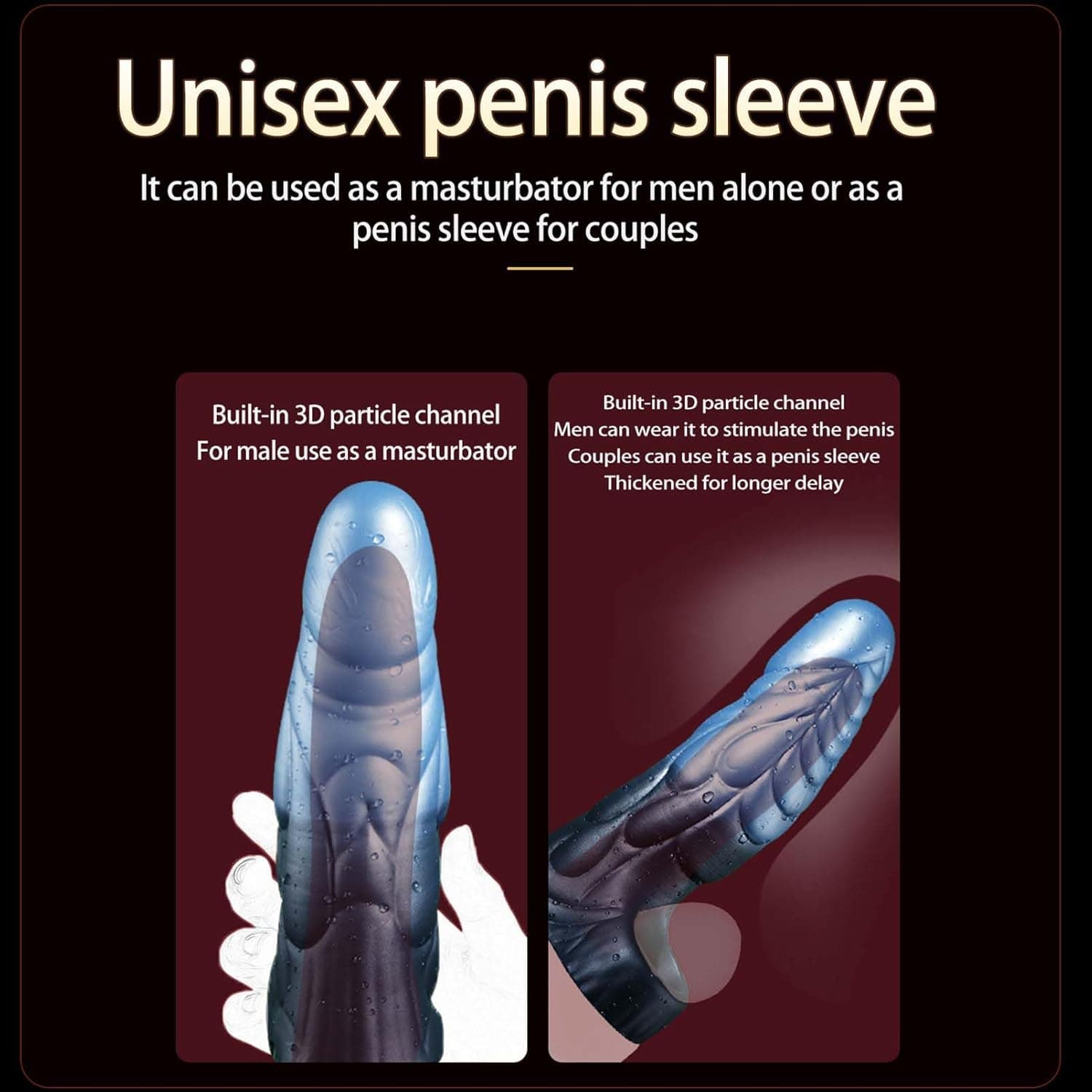 Silikon Penis Sleeve Mit Monster Dildo Design Und Hodenring, Wiederverwendbare Penishülle Zur Penisverlängerung Und Erektionssteigerung, Penisvergrößerung Extender Für Männer Sexspielzeug（L）
