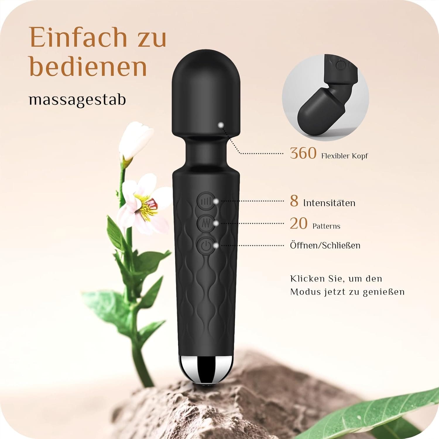 Vibration für Frauen,Sex spielzeug für die frau G Punkt Vibration für Frauen mit 8 * 20Modus Vibrator Klitoris Stimulator für sie Sex Spielzeug für sexspielzeug für frauen solo (Schwarz)