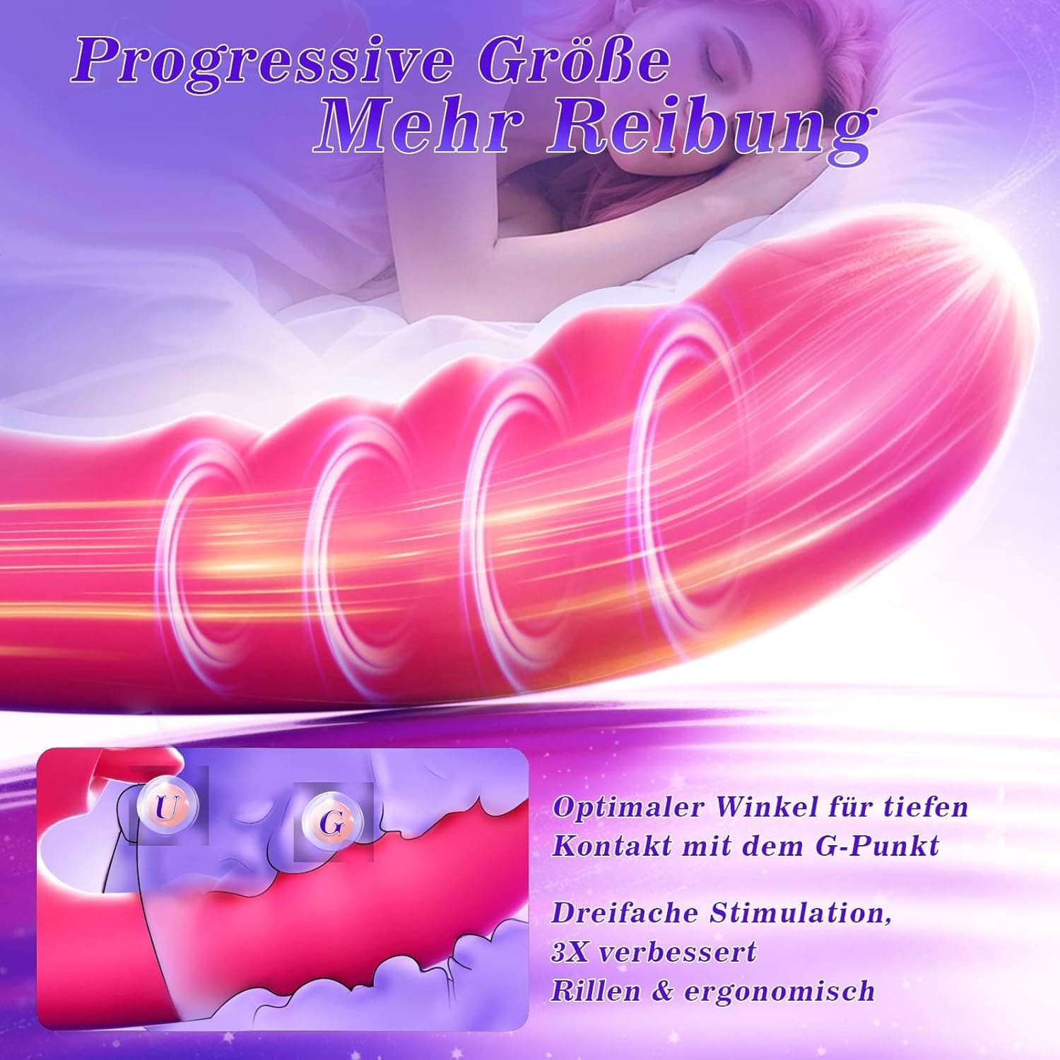 Dildo Vibratorensets für Frauen, Sex Spielzeug für die Frau 12 Modi Soft Dicksilikon Rabbit Vibrator Leise Starke Leck Vibration für Frauen Klitoris G Punkt Vibratorset Sex Toyset Woman +APP