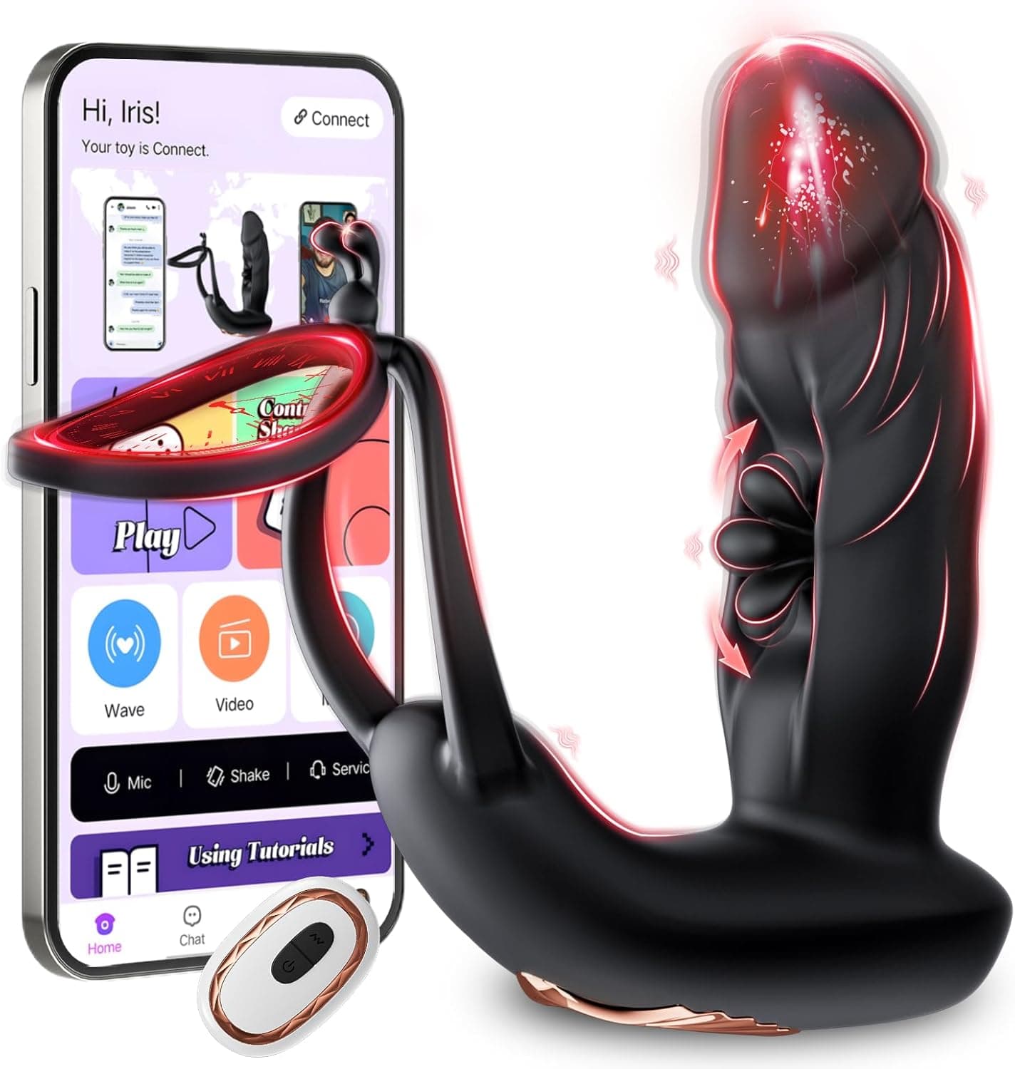 Analplug Sexspielzeug Penisringe Analvibratoren - Prostata Stimulation Vibrator für die Männer mit 10 Vibrations- &amp; Klopfmodi, Anal Dildo Silikon Sex spielzeug Toy für Mann, Gay Buttplug Vibratorstarb