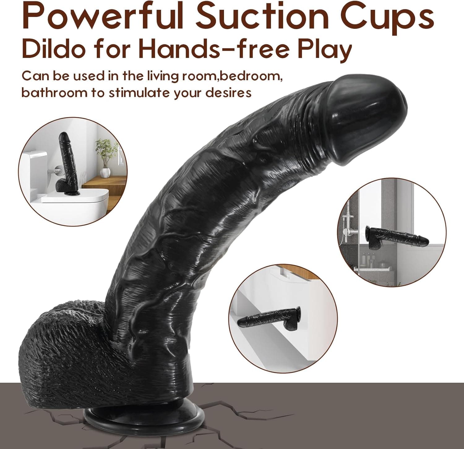 39cm Big Realistic Dildo XXXL Huge Size, mit starkem Saugnapf für Hands-Free Play, für G-Punkt Dildos Anal Sex Toys für Männer Frauen und Paare, Massive Monster Dildo mit Kugeln, Schwarz