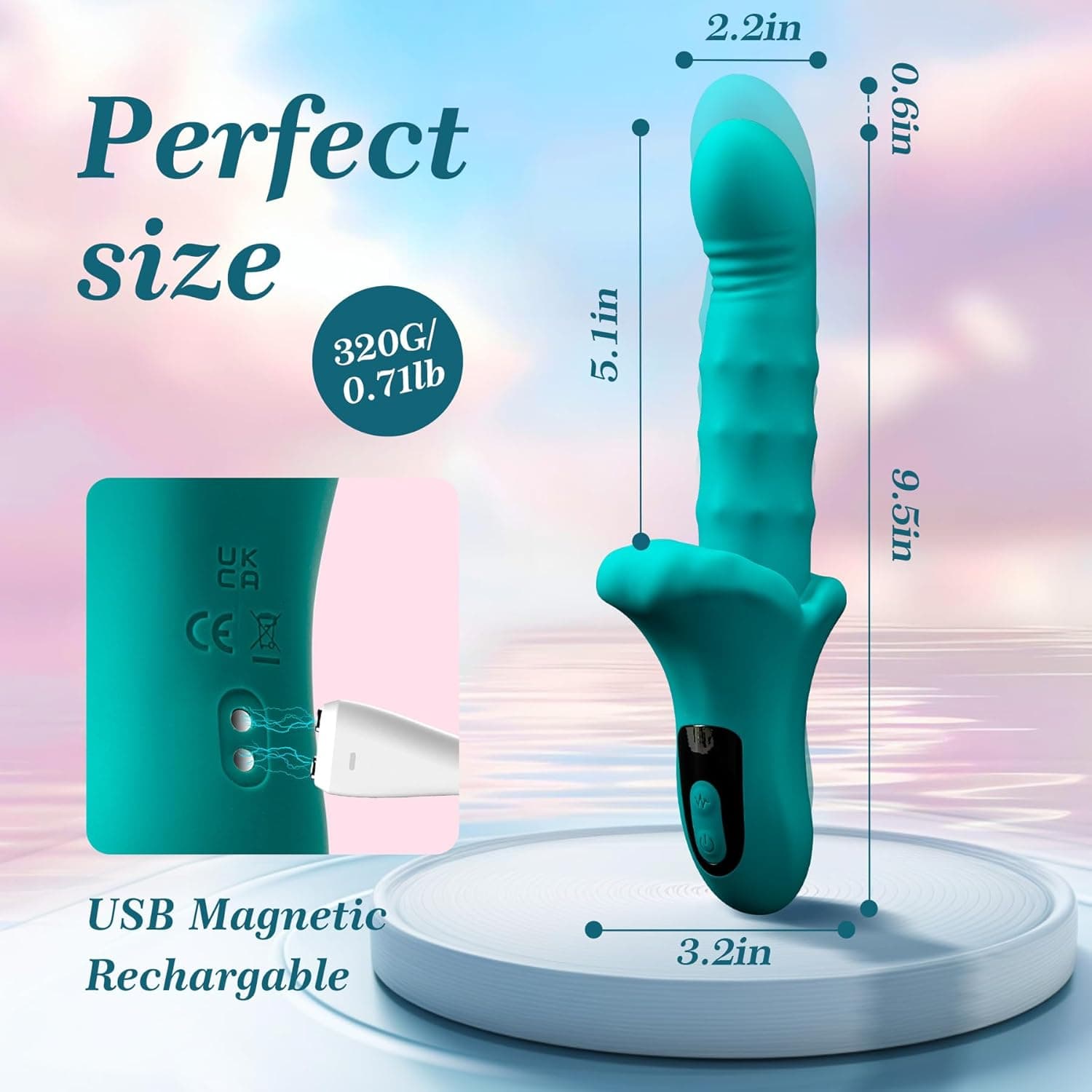 Dildo Vibrator Sex Spielzeug für Paare, Vibratorensets für Frauen G Punkt Klitoris mit 9 Teleskop 9 Vibration 9 stoß, 23cm Dildos Sex Toys Klitoris Stimulator für Sie, Diloschwanz Erotik Sexspielzeug