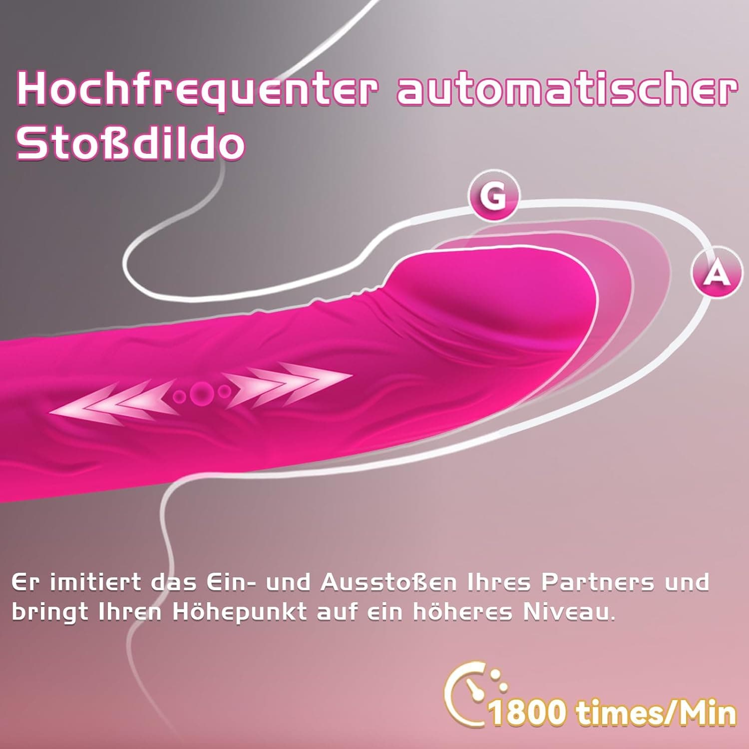 Dildo Vibrator Stoßfunktion, 2 in 1 G Punkt Vibration für Frauen, Sex Spielzeug für die Frau Paare Extrem, Realistischer Silikon Anal Dildo, Budoli Erotisches Sexspielzeug 10 Vibrationen &amp; 3 Stöße