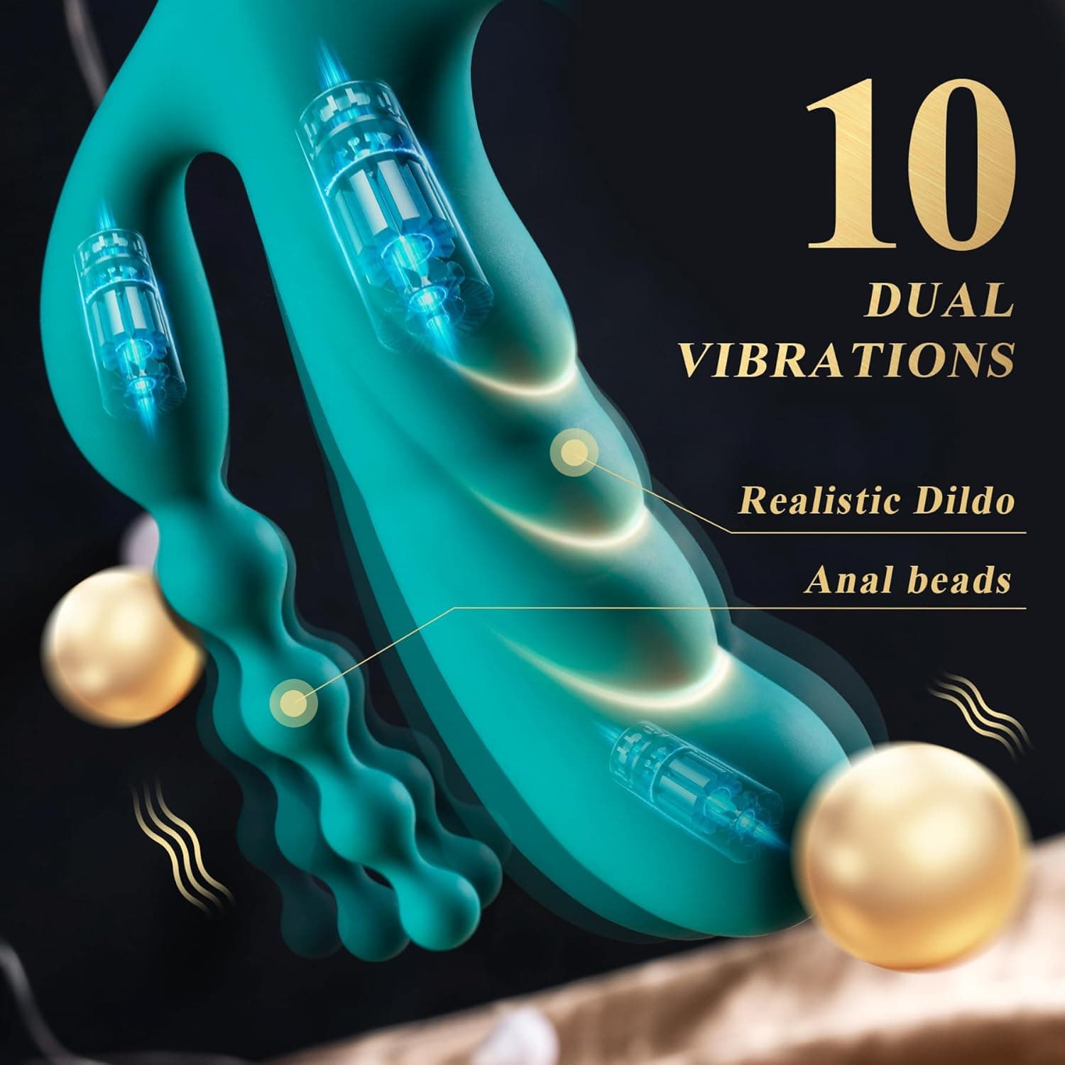 Kaninchen Feuer Sex Toys für Frauen - BEBEBEER Klitoral Vibrator G Spot Thrusting Dildo Anal Beads mit Schnell Heizen &amp; 5*10*7 Thrust Vibration - Erwachsene Sex Spielzeug Personal Massagegerät Wand