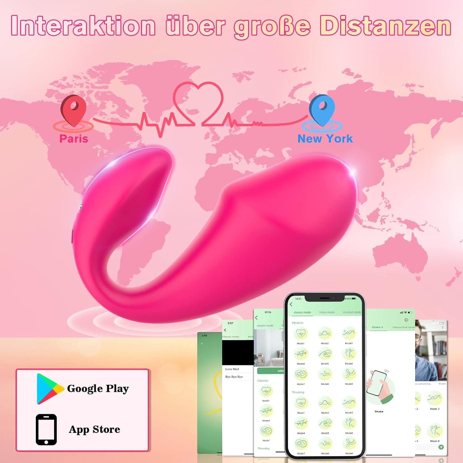 Vibrator Sex Spielzeug für die Frau Paare mit 10 Vibrationsmodi, Erotisches Sexspielzeug Vibration für Frauen mit APP, Sex Toys Vibratorstarb Klitoris Stimulator Dildo Vibratoren leise