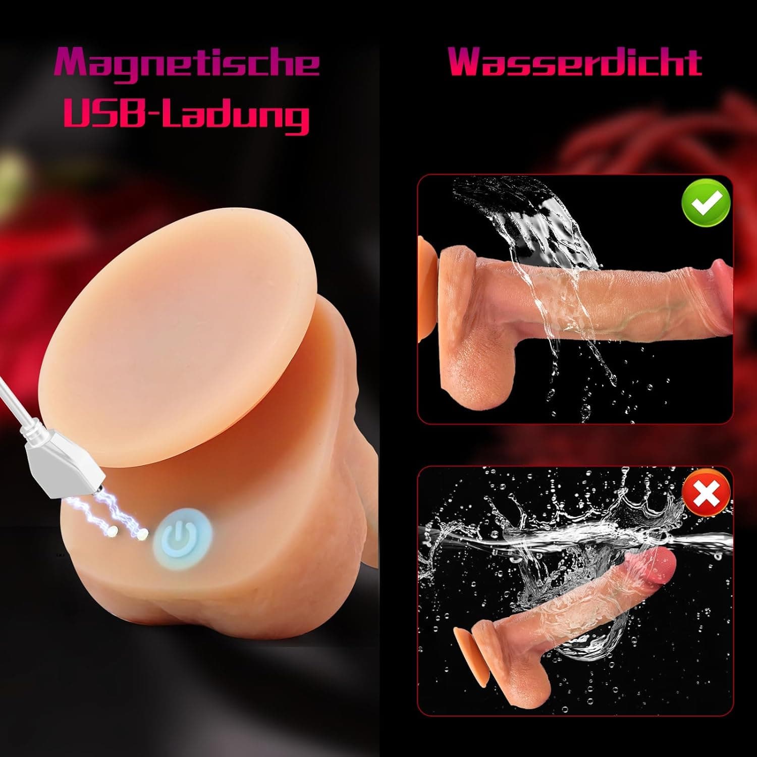 Dildo Vibration für frauen, Diloschwanz für Frauen Anal Vibrator Sex Spielzeug für die Frau &amp; Männer &amp; Paare, Dildos Vibratorensets für Frauen Sexspielzeug (Flesh)