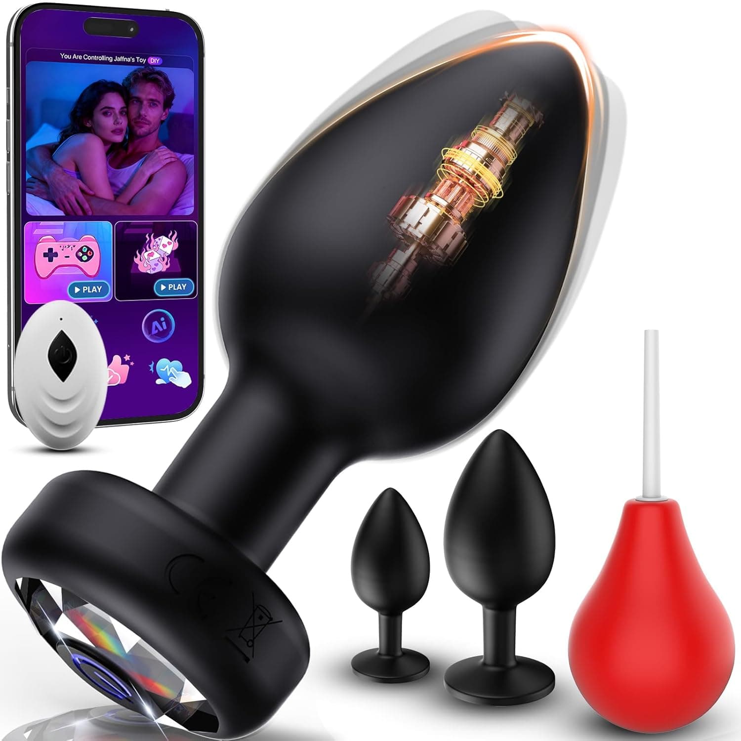 Tagnaff Analplugs 3-Set, Analplug# für Frauen Männer mit Vibration AI-Steuerung, Silikon Anal Plugs Butt Plug für den Mann Analvibratoren für Frau Buttplug Anfänger Anal Toys Sexspielzeug Butplug