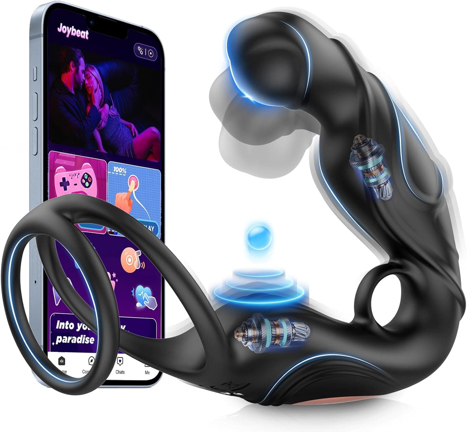 Analvibratoren für Mann Prostata Stimulation Männer mit 360° Tiefe Analdehnung Massage &amp; 9 Intensiv Vibrationsmodi, KI-Intelligenz Analplug Anal Vibrator Sex Spielzeug die Männer Penisring APP Tagnaff