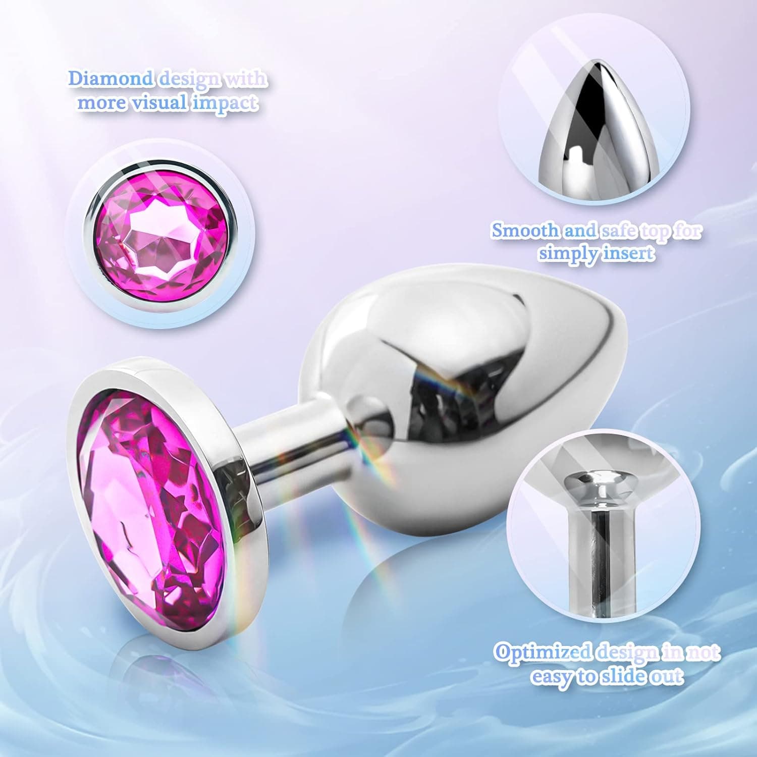 Cacuola Analplug Set Anal Plug für Frauen, Analplug# für Frauen Männer, Sex Spielzeug für die Frau Männer, Klein Buttplug Butt Plug Erotisches Sexspielzeug, Metall Analplugs mit Kristall Anfänger