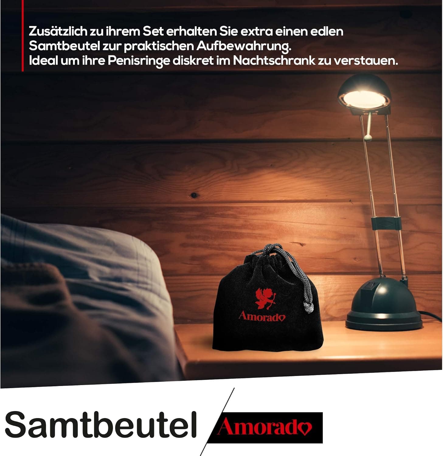 AMORADO Penisringe aus Silikon – Mega Sexspielzeug für Männer zur Potenzsteigerung - Cockring 3 er Set für eine längere und prallere Erektion – mit Samtbeutel - Schwarz, 3 Größen XL
