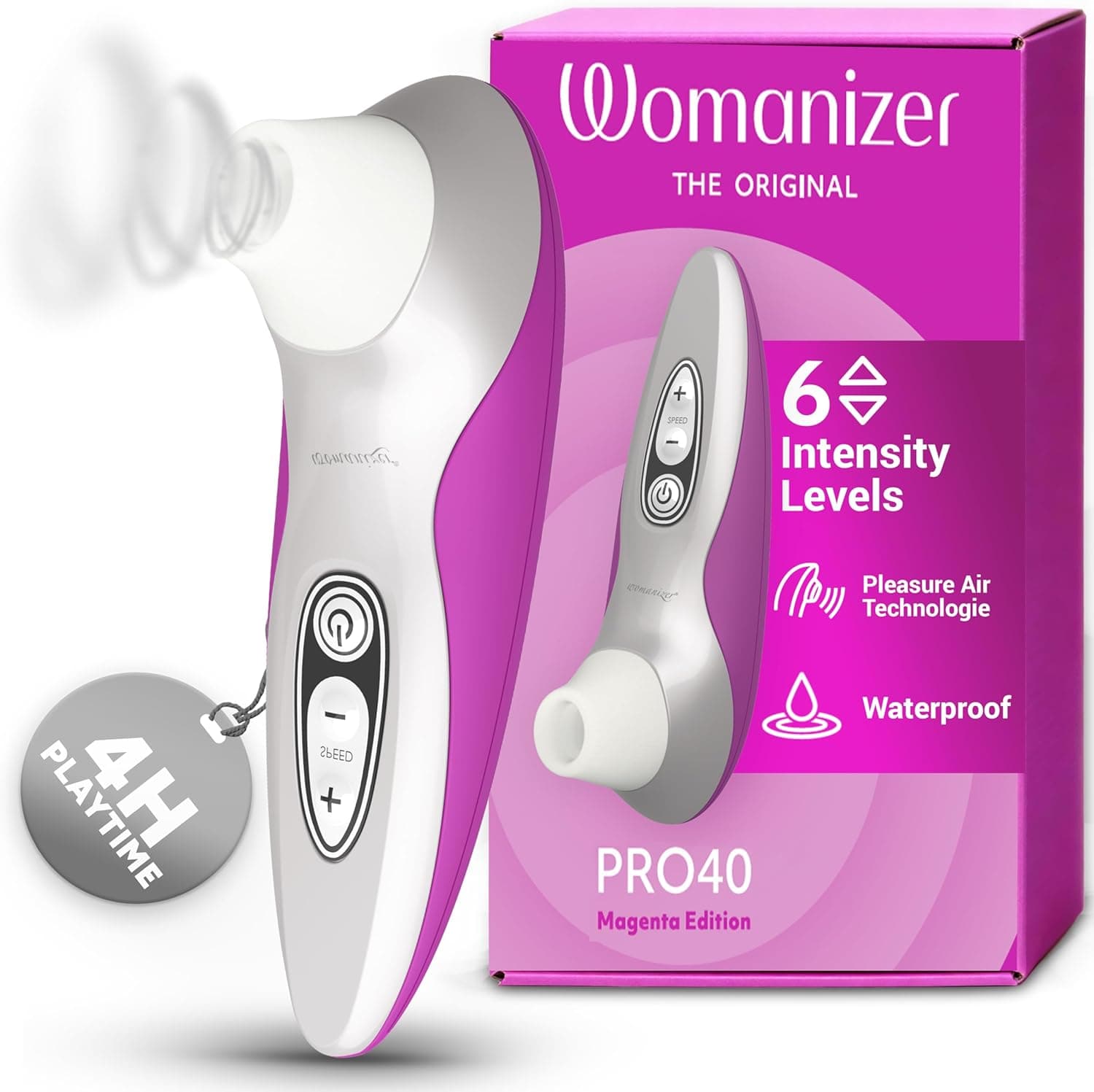 Womanizer Pro40 Klitoris Sauger Erotik Vibrator für Frauen Sex Spielzeug Dildo | Klitoris Stimulator Auflegevibrator mit 6 Intensitätsstufen | Leises Wasserdichtes Sexspielzeug für sie | Roségold