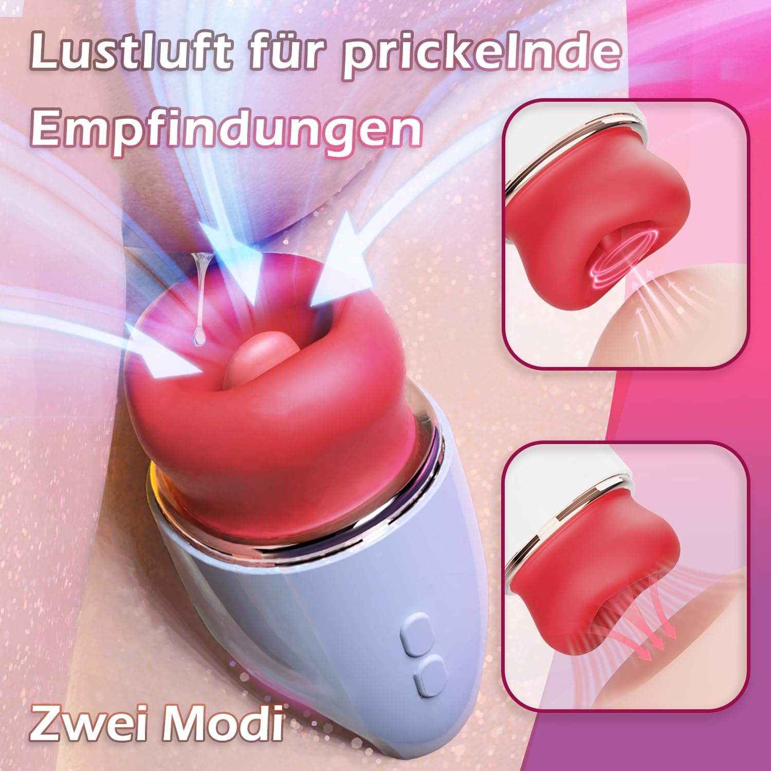 Sauger Vibrator Sex Spielzeug, Vibration für Frauen mit 3 Saugmodi 10 Zungenlecken 360°Rotierende Sexspielzeug für Klitoris Stimulator Erotik Sex Toys Sex Spielzeug für die Paare (Rot)