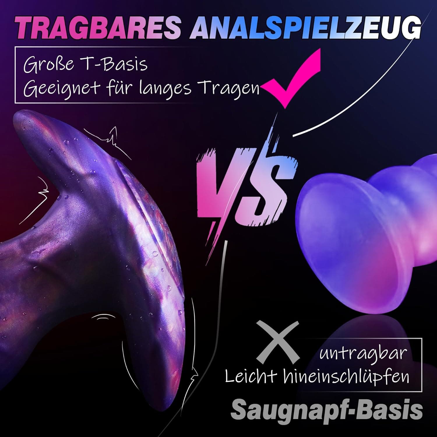 Anal Plug Dildo groß Silikon Dildos, Großer Analplug Dicker Dildo mit Ankerform Basisdesign, Realistischer Didloschwanz für Frauen Buttplug Soft Anal Trainer, Sexspielzeug für Frauen Männer