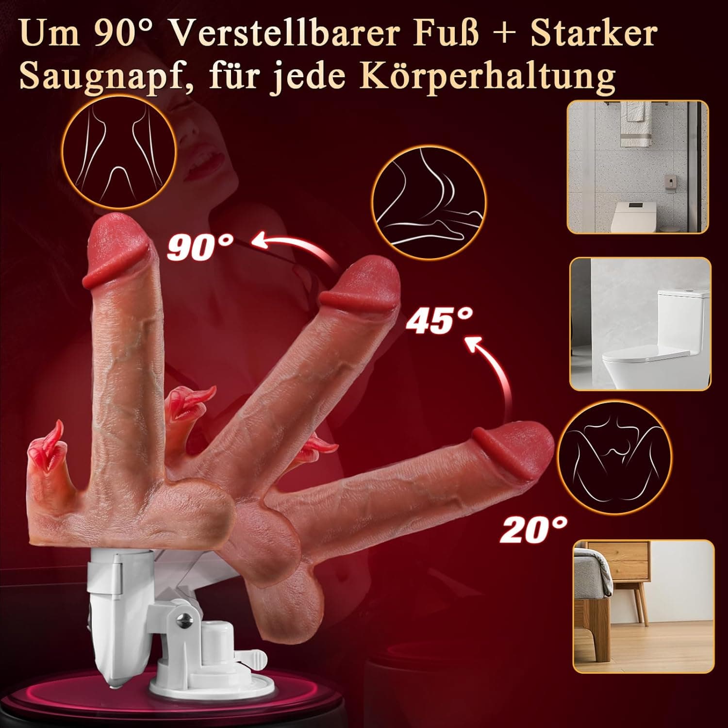 Tagnaff Dildo Vibrator, 8 Stoßfunktion Lecken Vibration für Frauen, Tragbar Sexmaschine Vibratoren, Heizung Sex Spielzeug für die Frau, Vibratorensets für Frauen Klitoris, Anal Dildos Sexspielzeug