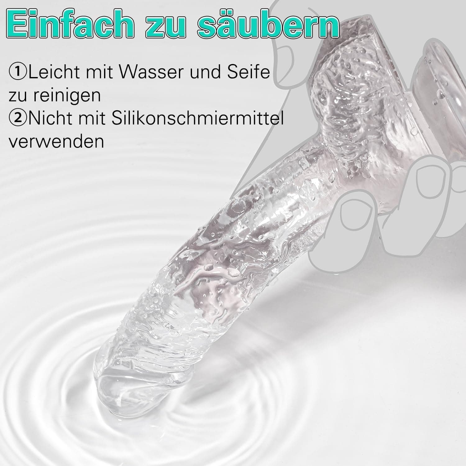 Realistischer Dildo mit Starkem Saugnapf, Wakelust 18CM Anfänger Dildo mit Echten Venen und Prallen Hoden Sexspielzeug für Frauen und Männer Weich Silikon Analdildo Penis Nachbildung (Transparenter)