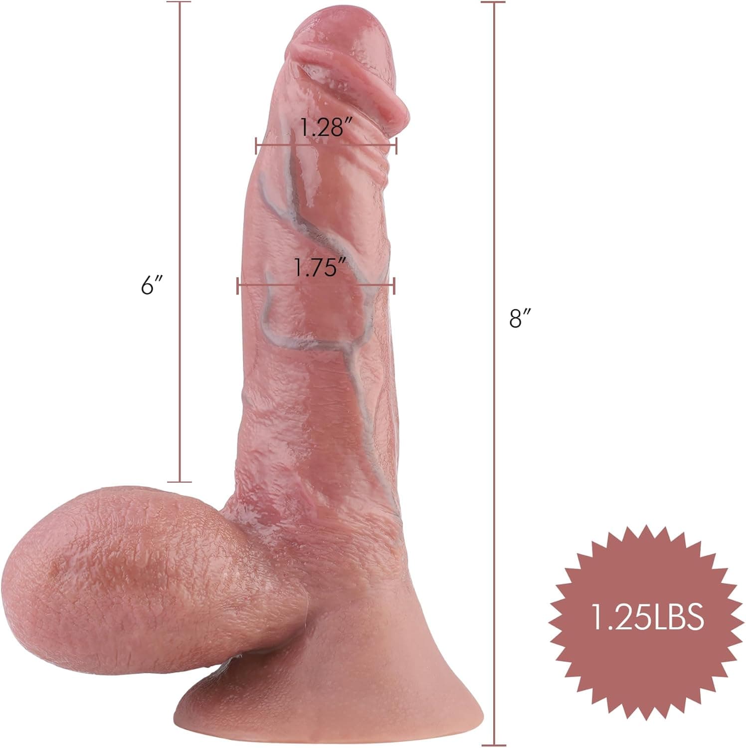 Hismith 8.3 Inch Vibrating Dildo, 6 Inch Insertable Length, Magnetic Charging Vibrator - Vibration Series
