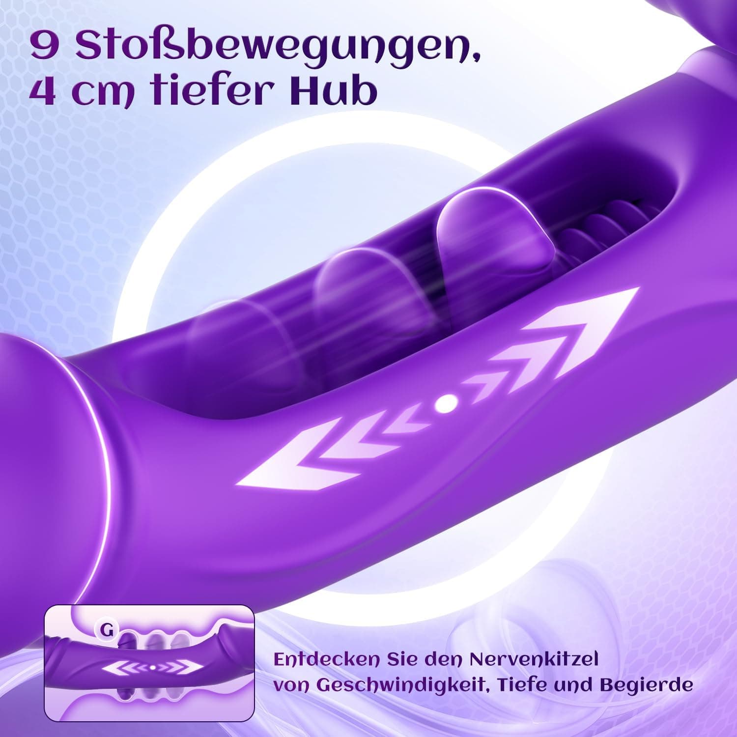 Vibration für Frauen Dildo Vibrator mit Interner Stoßfunktion, Sex Spielzeug für die Frau mit 9 Zungenlecken 9 Stoßfunktion 9 Vibrationmodi, Vibratorensets Sex Toyset für Woman G Punkt Klitoris