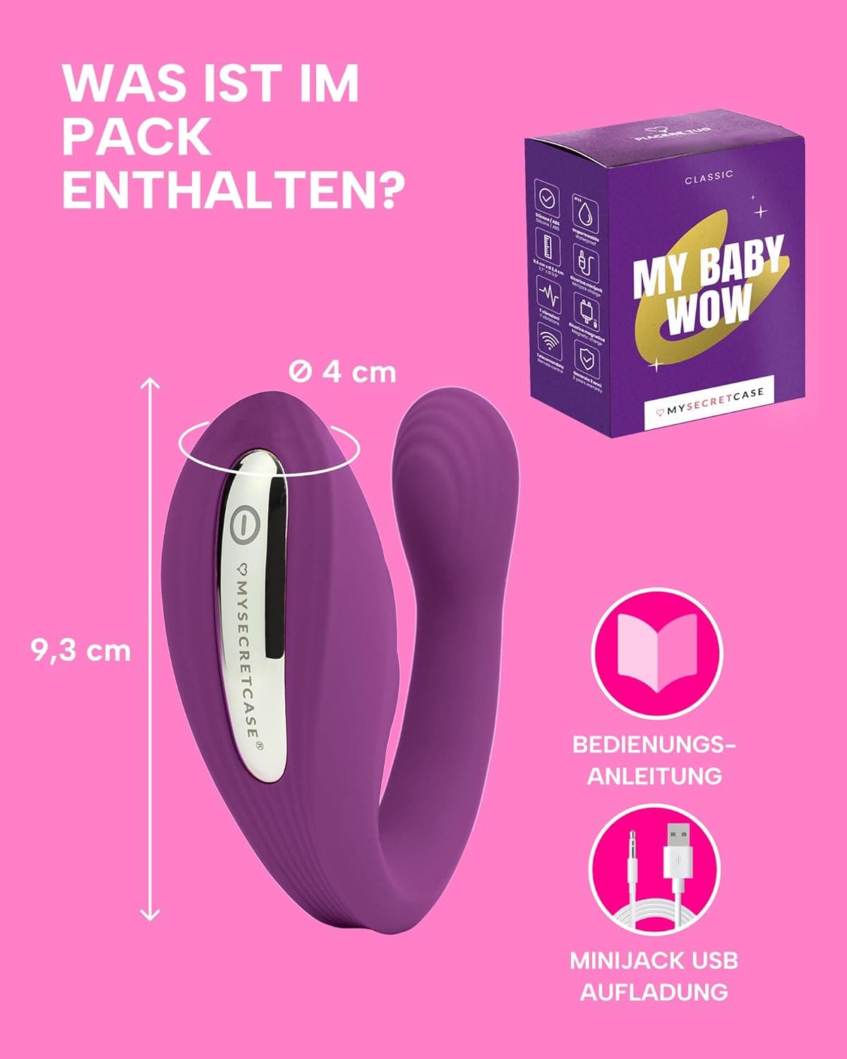 MySecretCase Vibrator mit Fernbedienung Vibratorensets für Frauen Klitoris 7 Vibrationsmodi 7 Druckmodi C-Form Klitoris Stimulator &amp; G Punkt Vibration für Frauen Leises Sexspielzeug aus Silikon