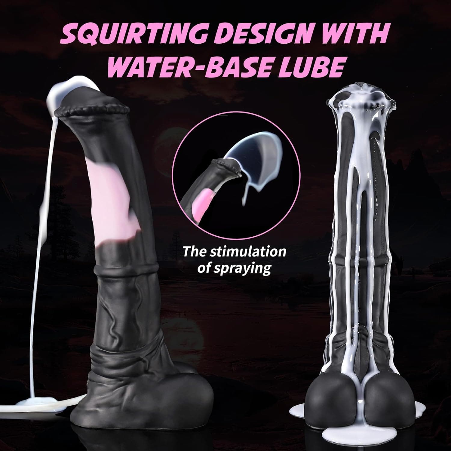 Nothosaur CONOLA (mit Schlauch) 38cm Fantasy Horse Dildo, Platin Silikon Tier Dildo mit texturiertem Kopf &amp; Venen Schaft, Dicke Monster Anal Dildos mit starkem Saugtasch für G-Spot, Prostata