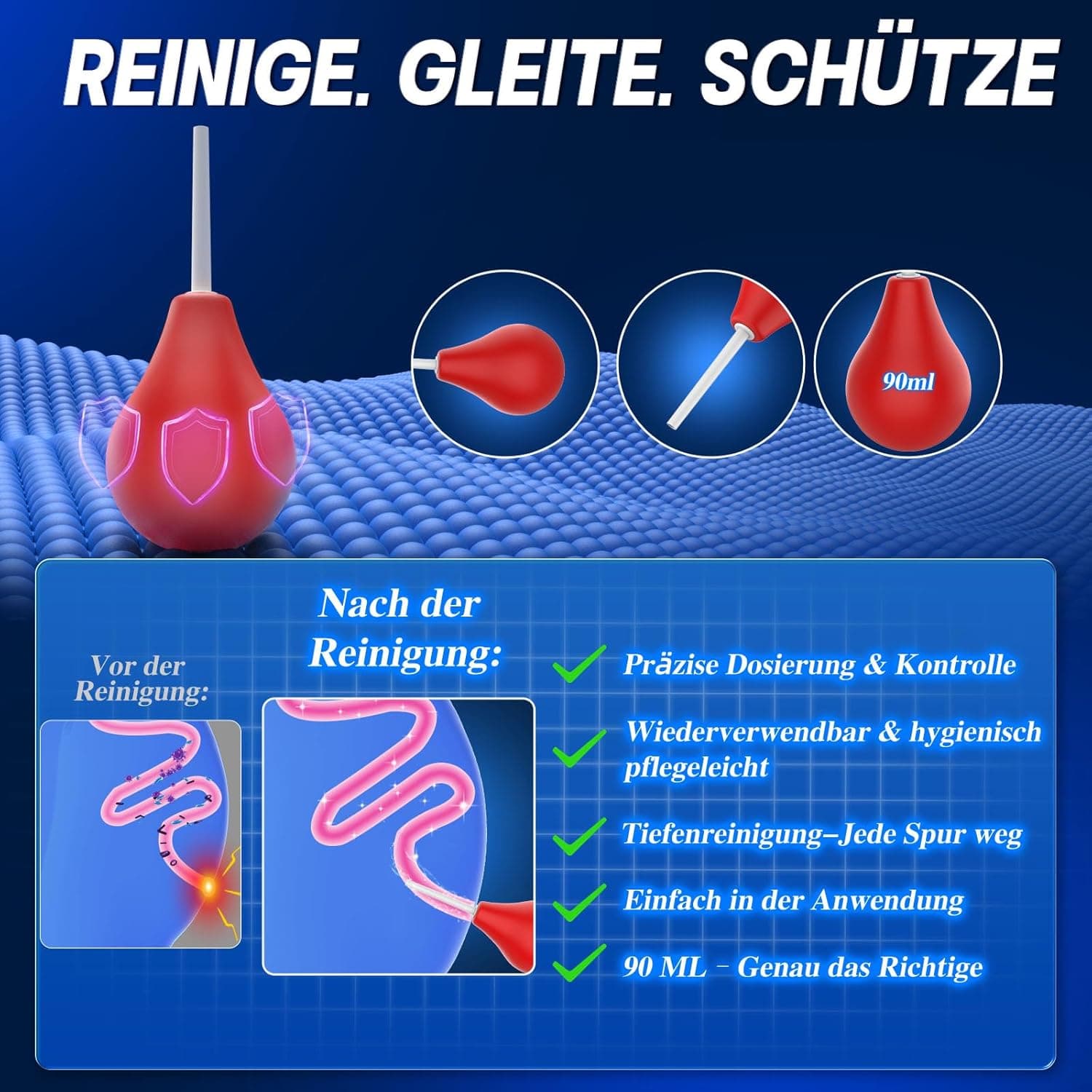 Anal Dildo Analplug# für Frauen Männer 4 Stück Anal Plug Set mit Analdusche &amp; Größen-Upgrade (M-XL) für Anfänger bis Profi Buttplug Analplugs Silikon Butt Plug für den Mann Sexspielzeug