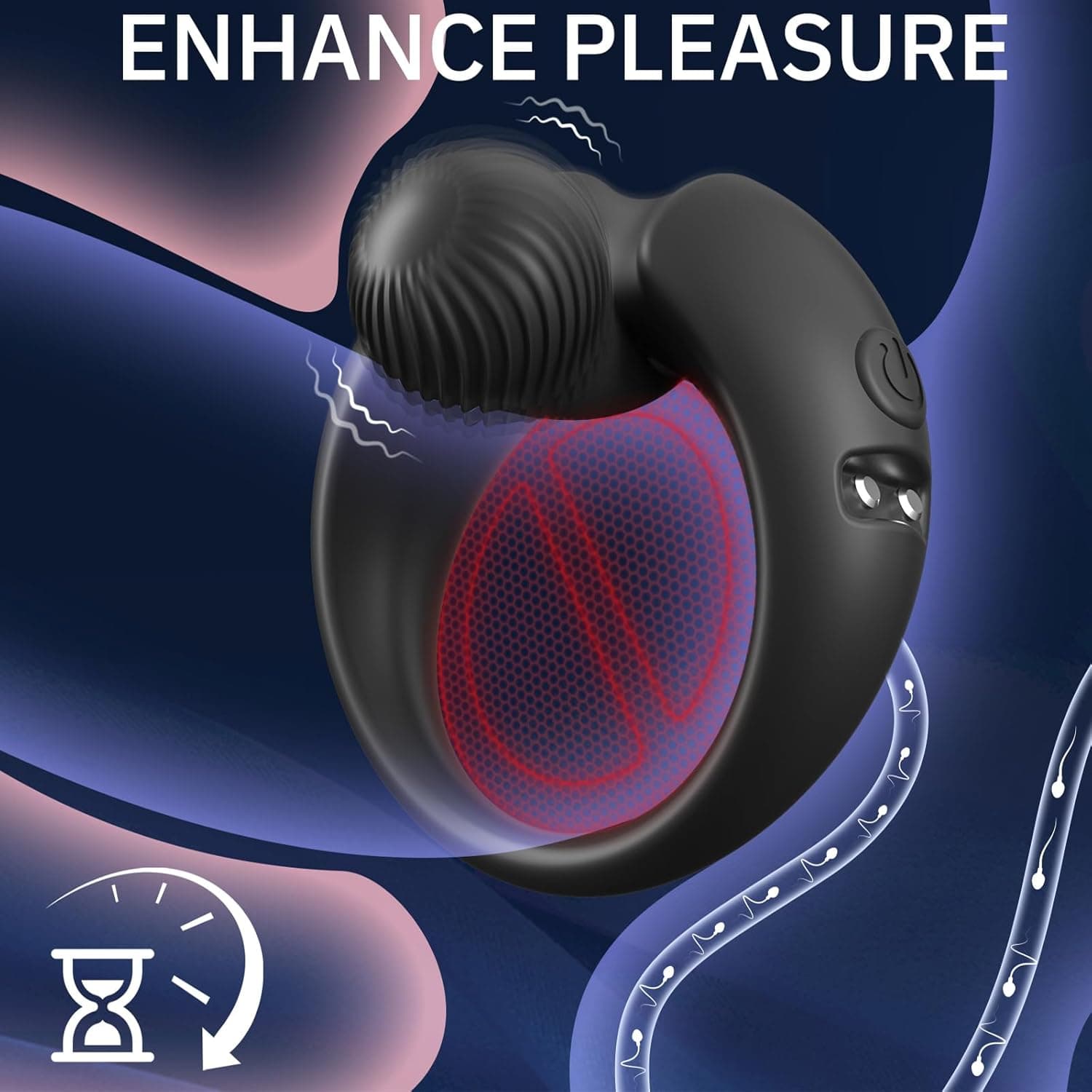 Vibrations-Cockring mit Klitorisstimulator – 9 Modi Silikon Penisring für Paare, Lustverstärker &amp; Potenzhilfe, Sexspielzeug für Männer und Frauen
