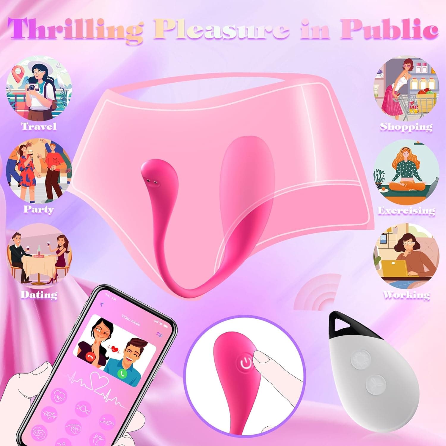 HIVEFUN Sex Spielzeug für die Frau Vibration für Frauen, APP Vibrator mit 9 Modi Erotisches Sexspielzeug für Paare Vibratoren, Vibratorstarb Frauen Klitoris Dildo Vibro Ei Sex Toys mit Fernsteuerung
