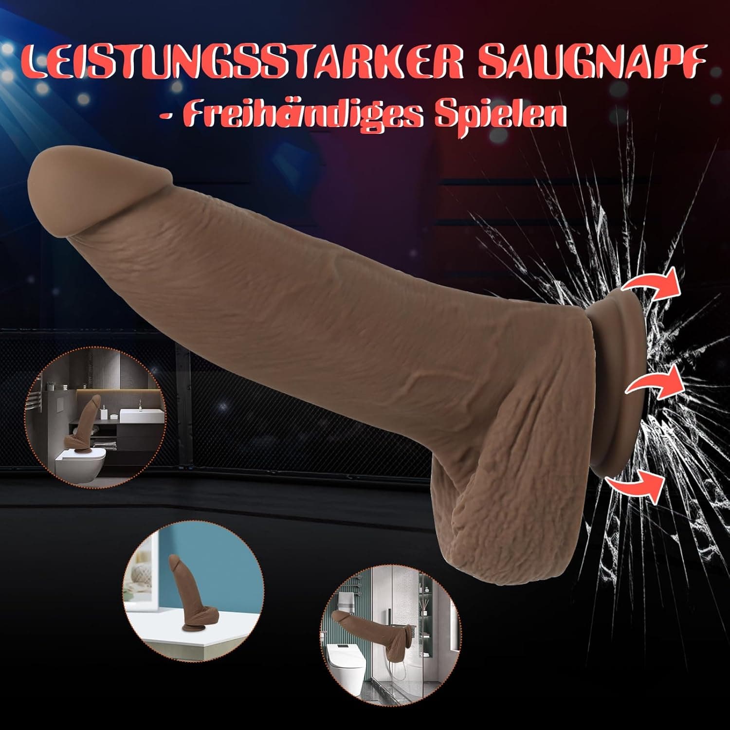 HIVEFUN Diloschwanz für Frauen Realistische Dildos, XXL Dildo Sex Spielzeug für die Frau 25,4cm Analdildo mit Saugnapf, Diloschwanz für Männer Groß Sex Toy Silikon Erotik Sexspielzeug für Paare Extrem