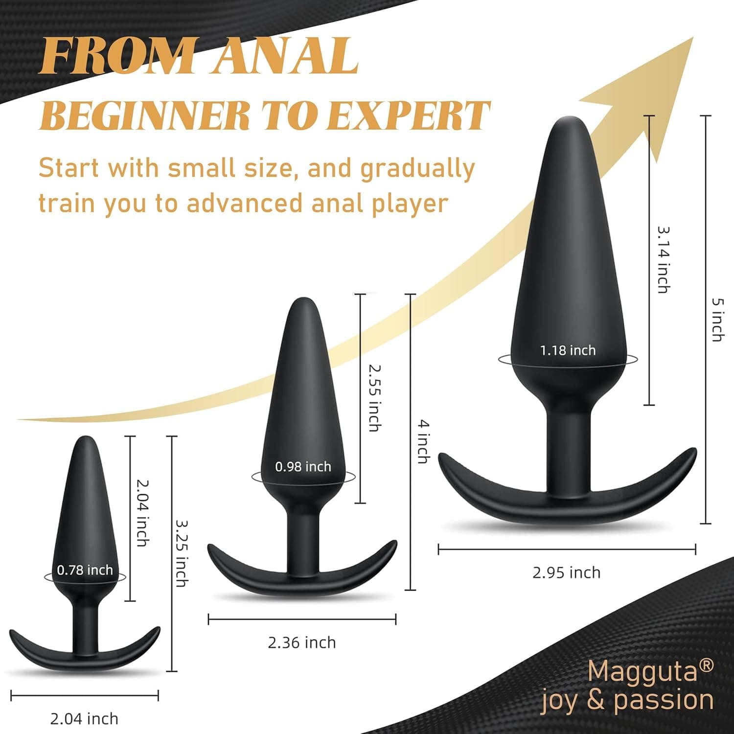 Anal-Plugs &amp; Intimdusche Wieder Verwendbar &amp; Hygienisch, Anal Plug 3 Größen für Anfänger &amp; Fortgeschrittene