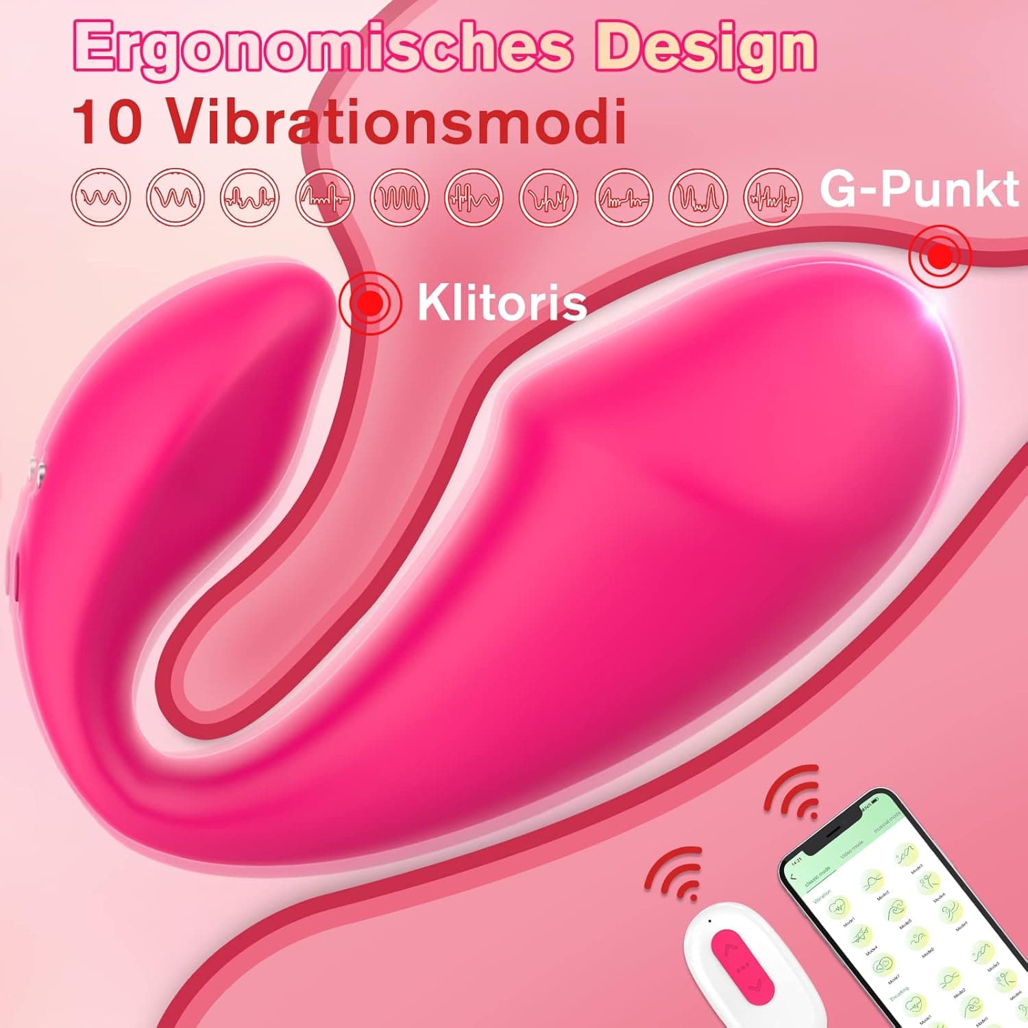 Vibrator Sex Spielzeug für die Frau Paare mit 10 Vibrationsmodi, Erotisches Sexspielzeug Vibration für Frauen mit APP, Sex Toys Vibratorstarb Klitoris Stimulator Dildo Vibratoren leise
