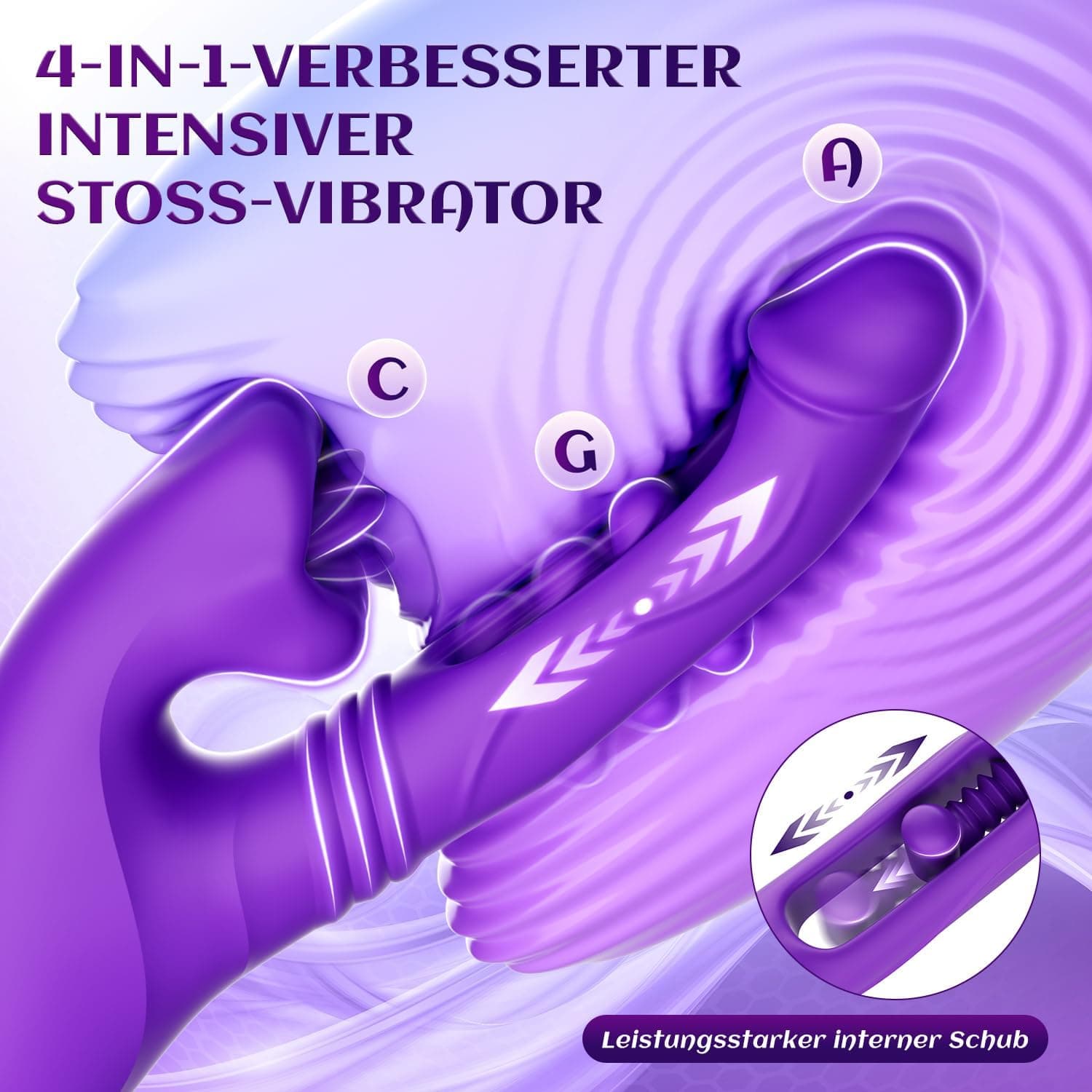 Vibration für Frauen Dildo Vibrator mit Interner Stoßfunktion, Sex Spielzeug für die Frau mit 9 Zungenlecken 9 Stoßfunktion 9 Vibrationmodi, Vibratorensets Sex Toyset für Woman G Punkt Klitoris