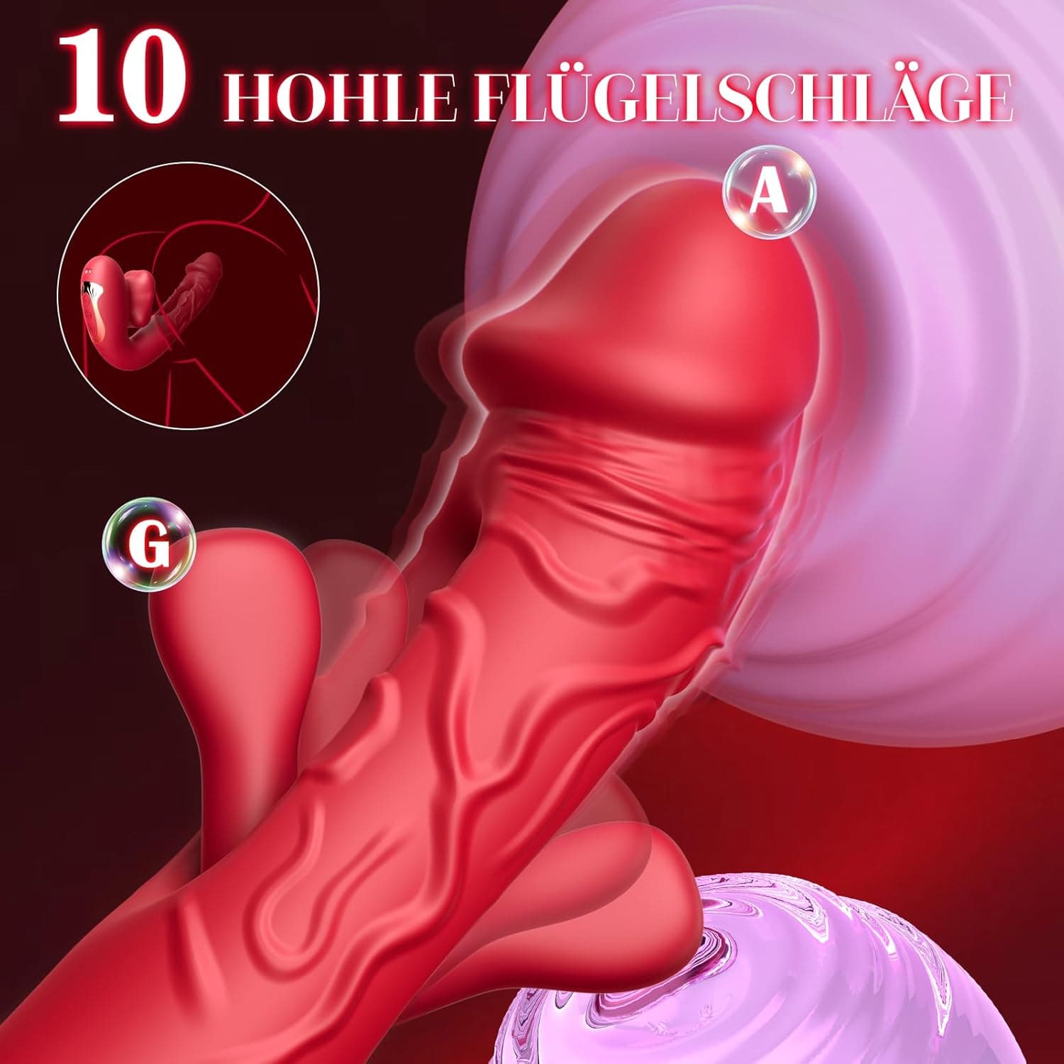Vibration für Frauen Dildo Vibrator, Sex Spielzeug für die Frau mit 10 Zungenlecken &amp; Vibrationmodi &amp; Schlagmodi,Vibratorensets für Frauen Sex Toyset für Woman G Punkt Klitoris Vibratoren Sexspielzeug