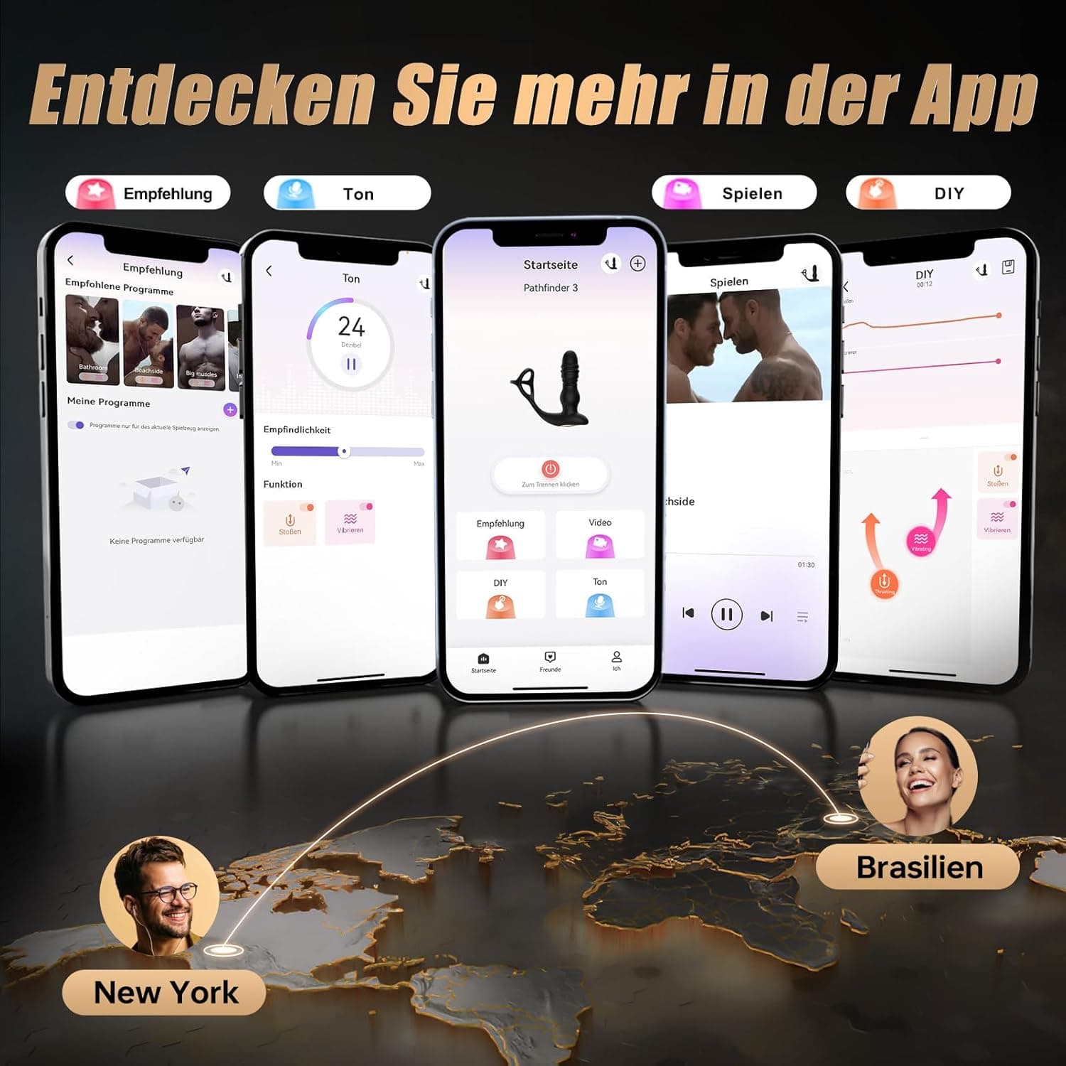 Sex Spielzeug für die Männer Analvibratoren für mann Dildo Vibrator Analplug mit 7 Stoßfunktion 7 Vibrations, für Paare Prostata Stimulation mit Penisring Sex Toys