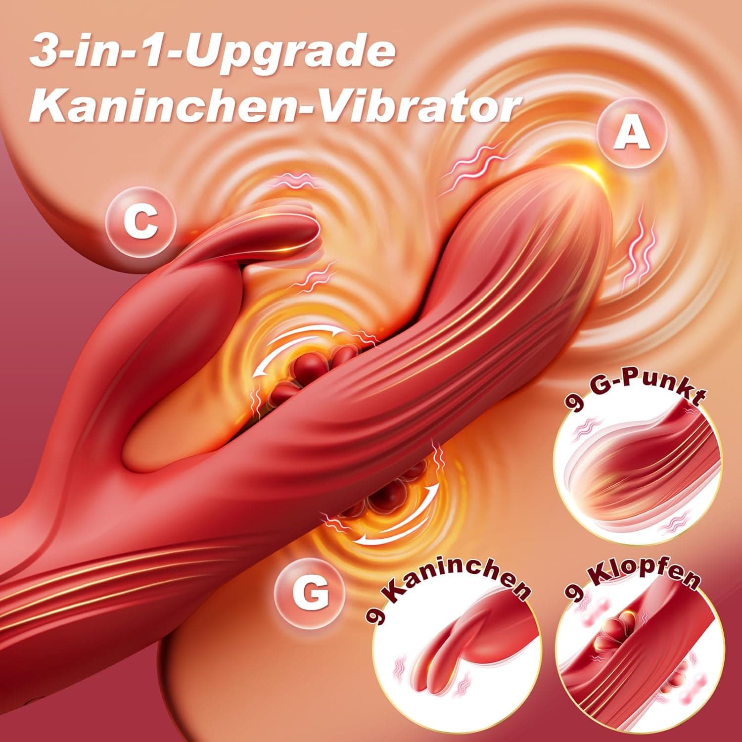 Vibration für Frauen Sex Spielzeug Dildo Vibrator - G Punkt Vibratoren mit 9 Vibrationen &amp; 9 Pulsationen, Sex Spielzeug für die Frau Klitoris Stimulator für Sie Sexspielzeug Sex Toys Dildos Vibrators