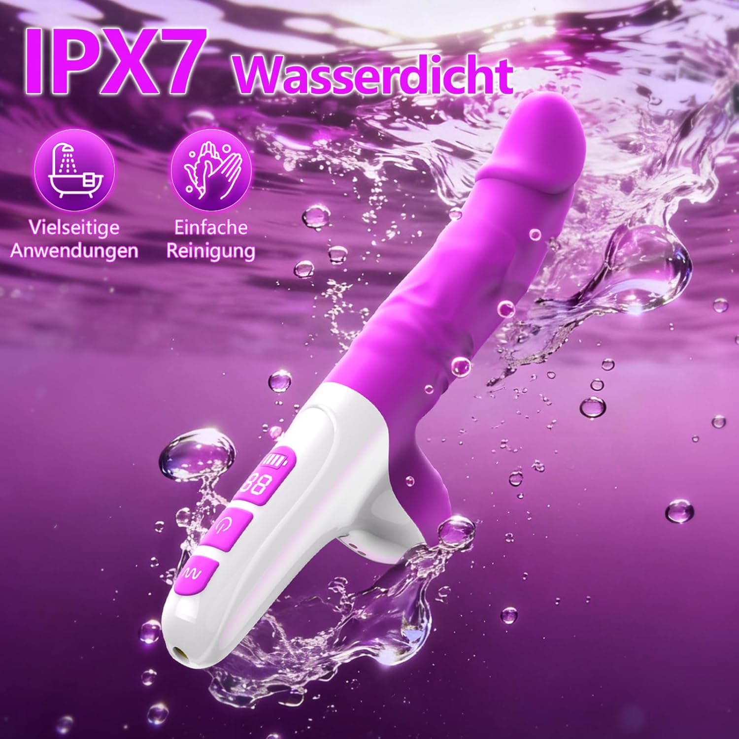 HIVEFUN Vibrator Dildo Sex Spielzeug für die Frau, Vibratorensets für Frauen Klitoris G-Punkt 7 Vibration für Frauen Schwing und Rollkugel Stoß Sex Toys, Anal Dildos Sex Toyset für Woman Sexspielzeug