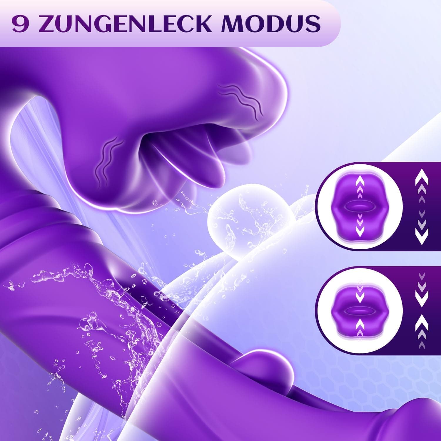 Vibration für Frauen Dildo Vibrator mit Interner Stoßfunktion, Sex Spielzeug für die Frau mit 9 Zungenlecken 9 Stoßfunktion 9 Vibrationmodi, Vibratorensets Sex Toyset für Woman G Punkt Klitoris