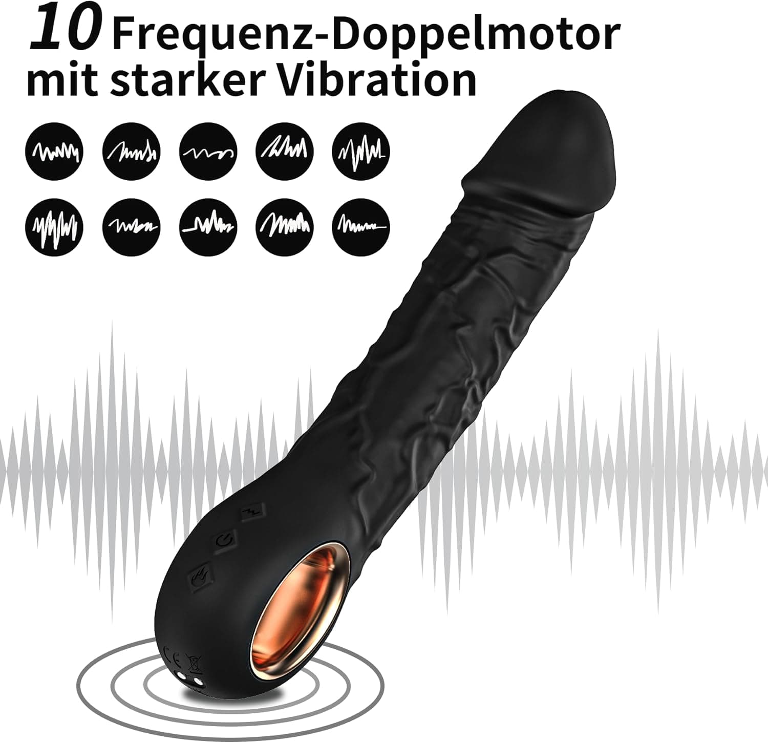 22cm Vibrator, Leise Dildo Vibratorensets für Frauen, Heizung Diloschwanz für Frauen mit 10 Vibrationsmodi, Sex Toyset für Woman Klitoris, Sexspielzeug für Solo
