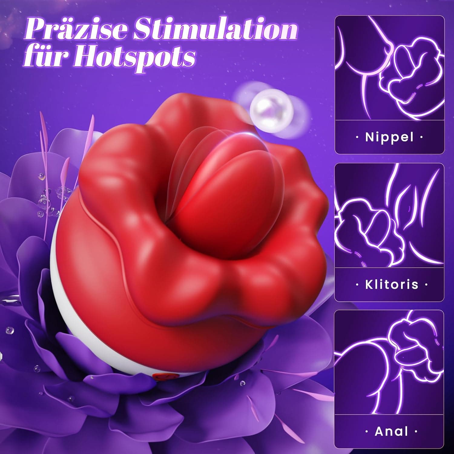 Vibration für frauen Sex Spielzeug für die frau Sexspielzeug Dildo Vibrator mit 10 Zungenlecken Vibrationmodi Klitoris Brust Massagestab Stimulator Erotik Analvibrator Sex Spielzeug für Paare Sex