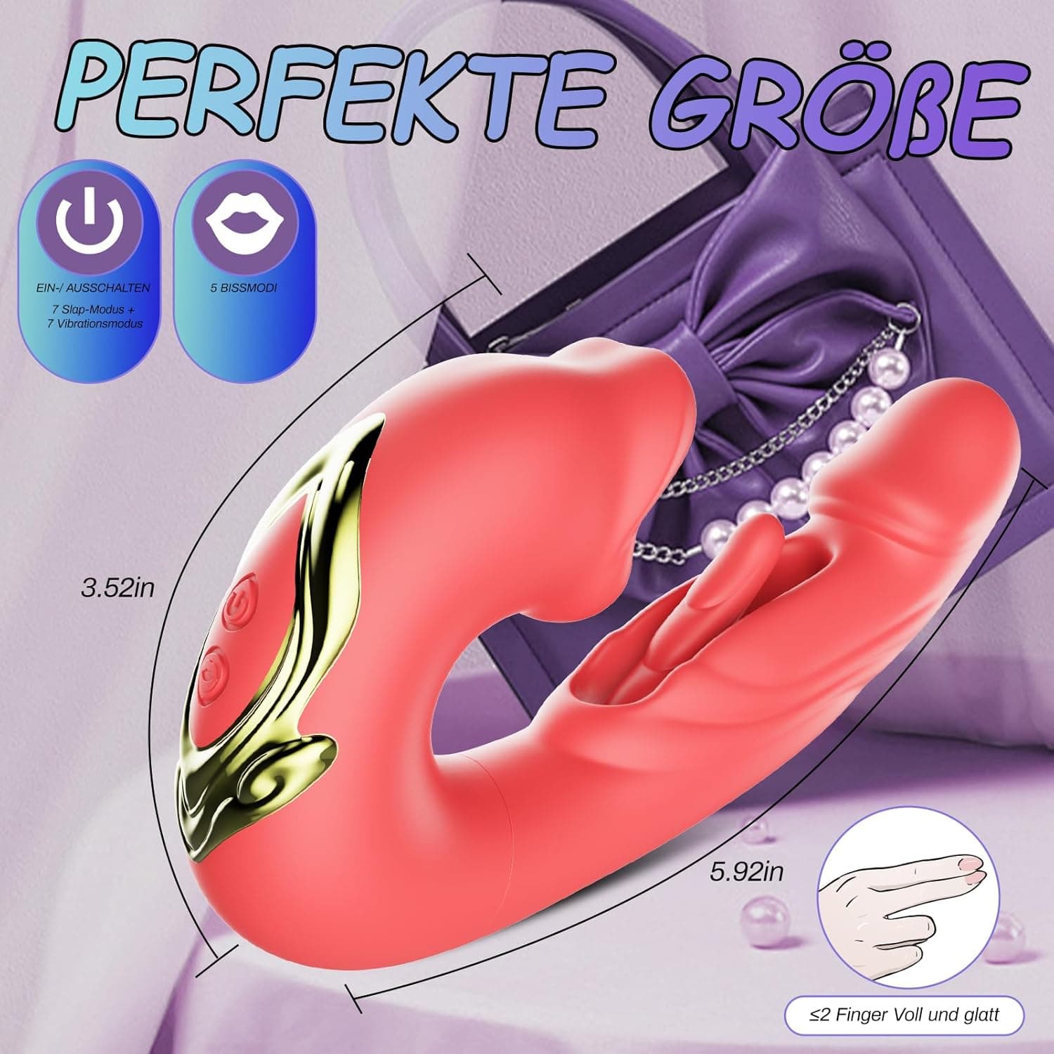 Dildo Vibrator Sex Spielzeug für die Frau G Punkt Vibratoren mit Klitorisstimulation für Frauen mit 10 Zungenlecken 10 VibrationModi 10 Schlagmodi Vibratorensets für Frauen Klitoris Stimulator für Sie