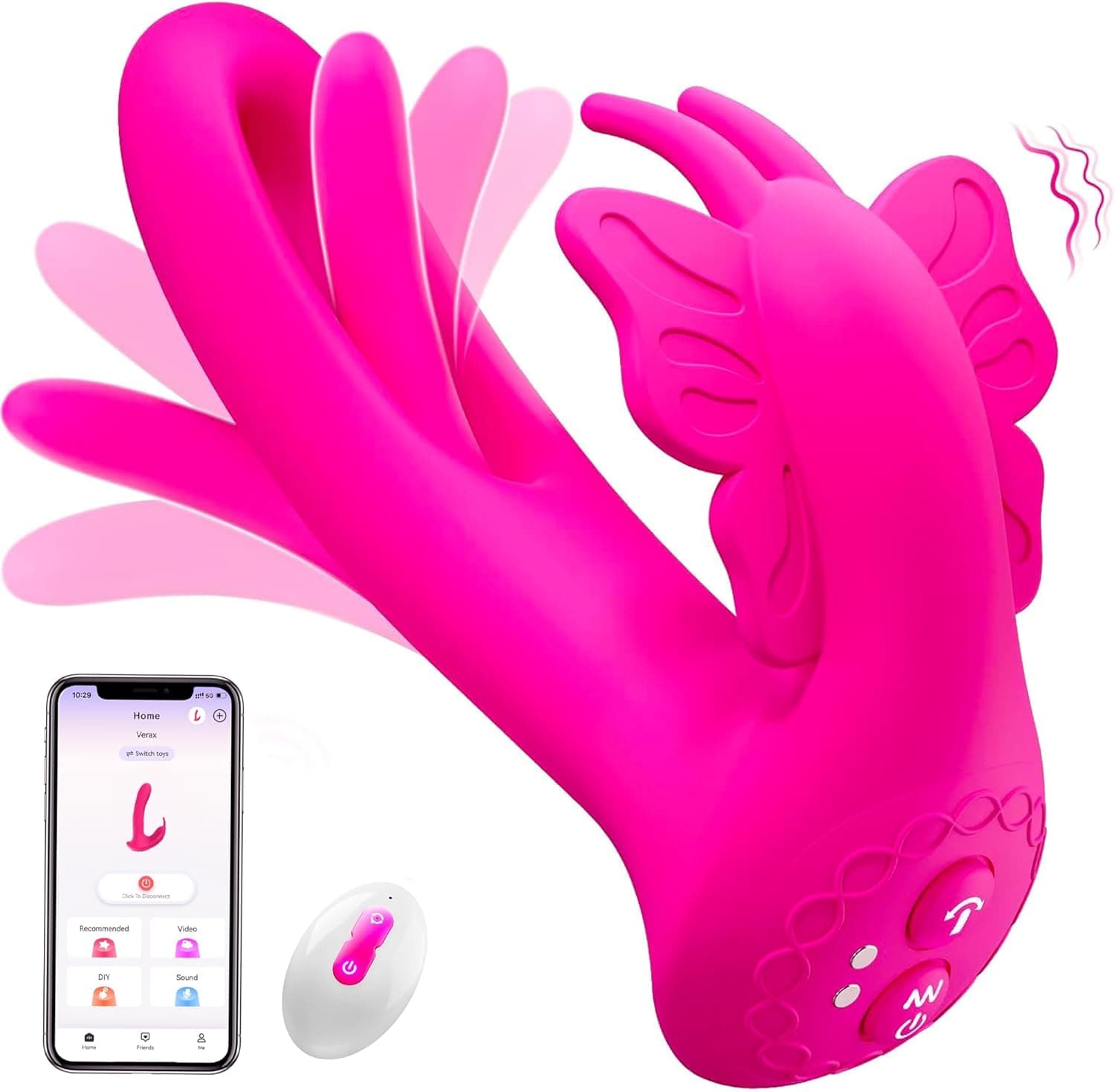 Sex Spielzeug für die Frau Vibrator, Neue Hohlkonstruktion Vibration für Frauen mit 9 Schlagmodi 9 Vibrationsmodi, Fernbedienung Vibratoren für Klitoris Stimulator Dildo Sex Spielzeug für die Paare