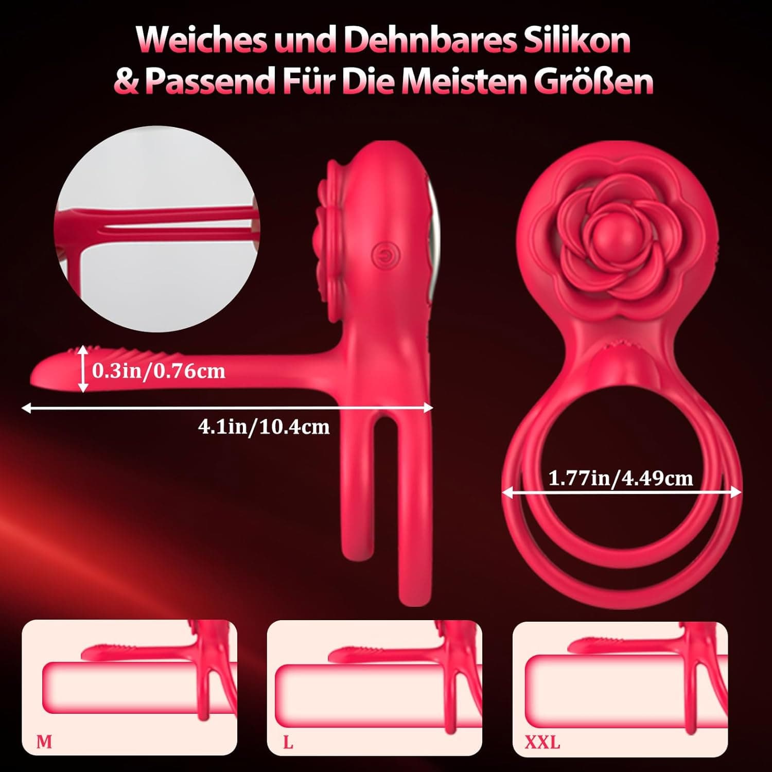 Vibrierender Penisring Sex Spielzeug für die Männer- 3 In 1 Cockring Sex Spielzeug für die Paare 10 Vibrationsmodi Penis Vibrator mit 6 Silikon Penisringe Set Männer Sex Sexspielzeug für Paare Extrem