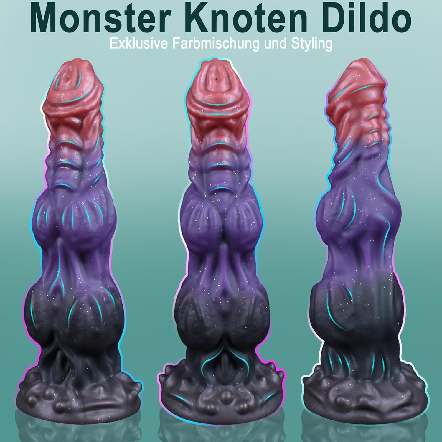 Spritz Dildo Fantasy Alien Dildo Knoten Cum Pferde Horse Dildo mit Spritzfunktion Saugnapf Spritzdildo Monster Tier Squirting Silikon Anal Dildo Groß mit Abspritzen Diloschwanz für Frauen Männer XXL